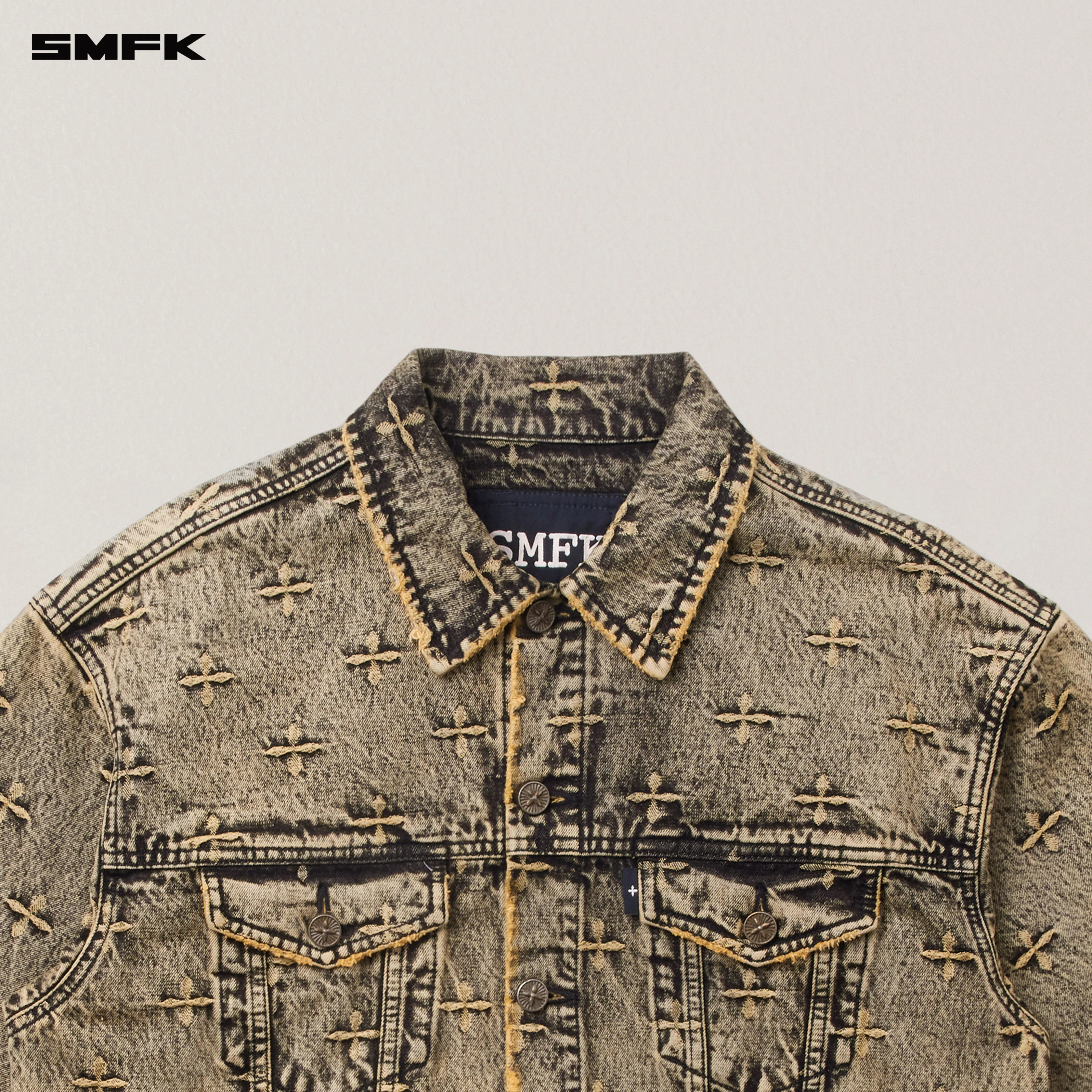 ANCIENT MYTH STORM GARDEN OVERSIZED DENIM JACKET STORM GARDEN (Yellow) - Image 7