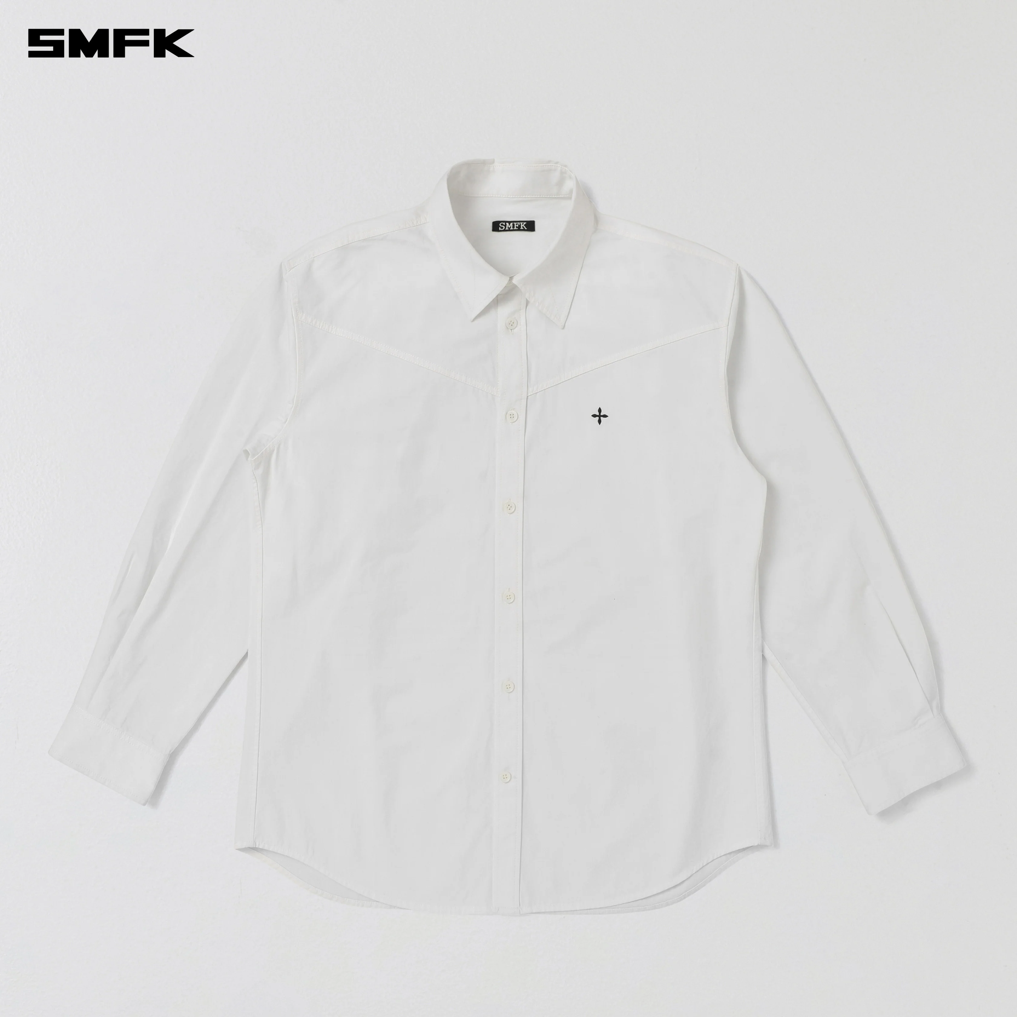 COMPASS BADGE CARGO SHIRT/COTTON CLOUD WHITE - Image 5