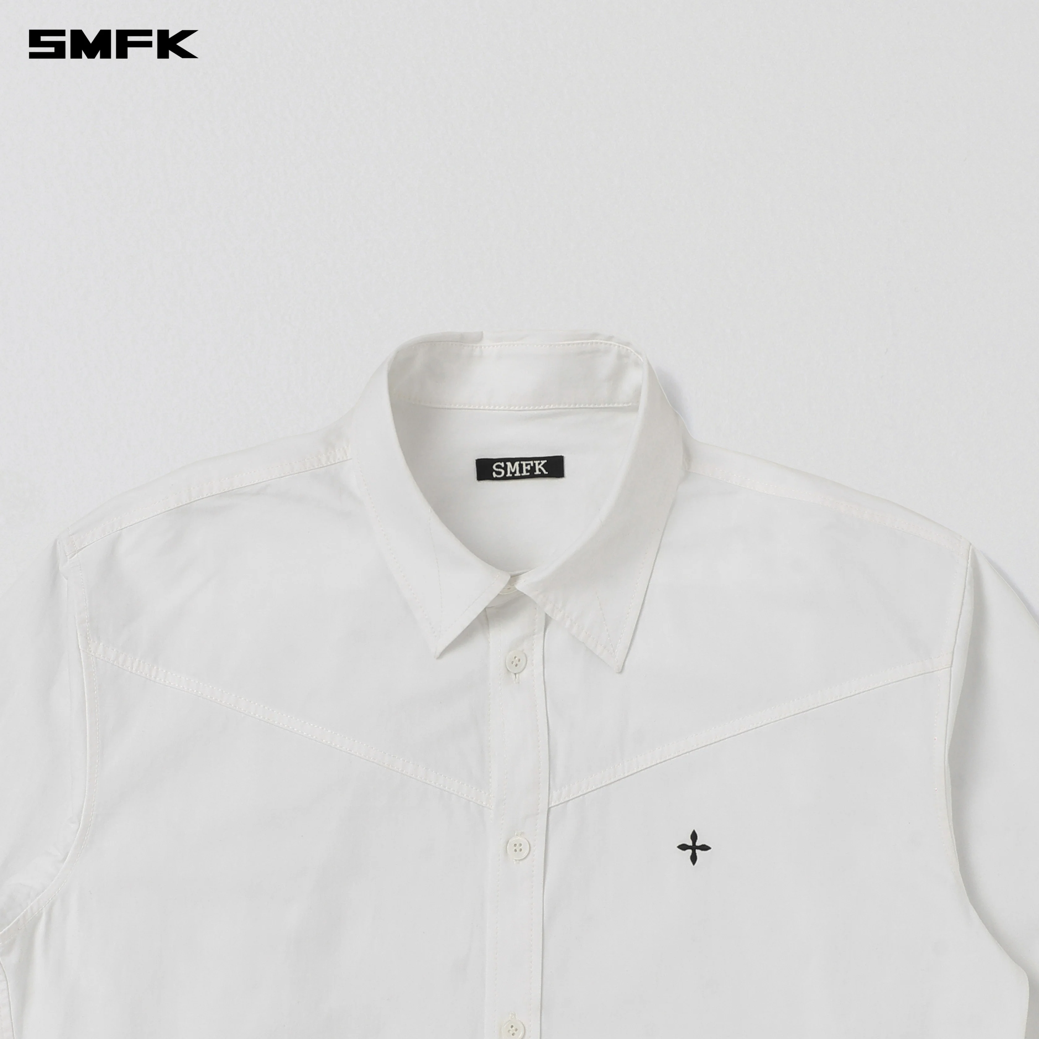 COMPASS BADGE CARGO SHIRT/COTTON CLOUD WHITE - Image 7