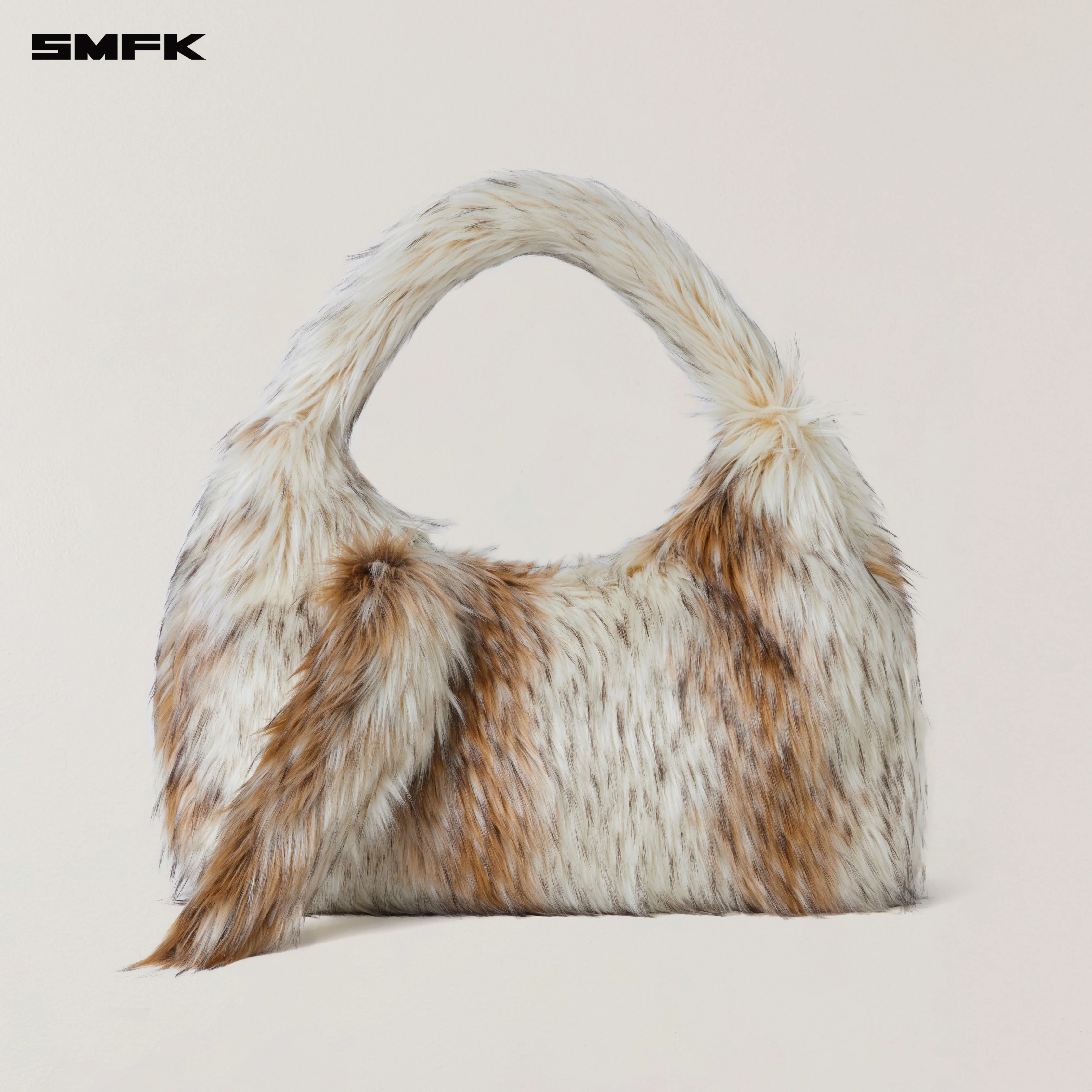 COMPASS COBBLE FURRY BAG/LARGE ARCTIC WOLF WHITE