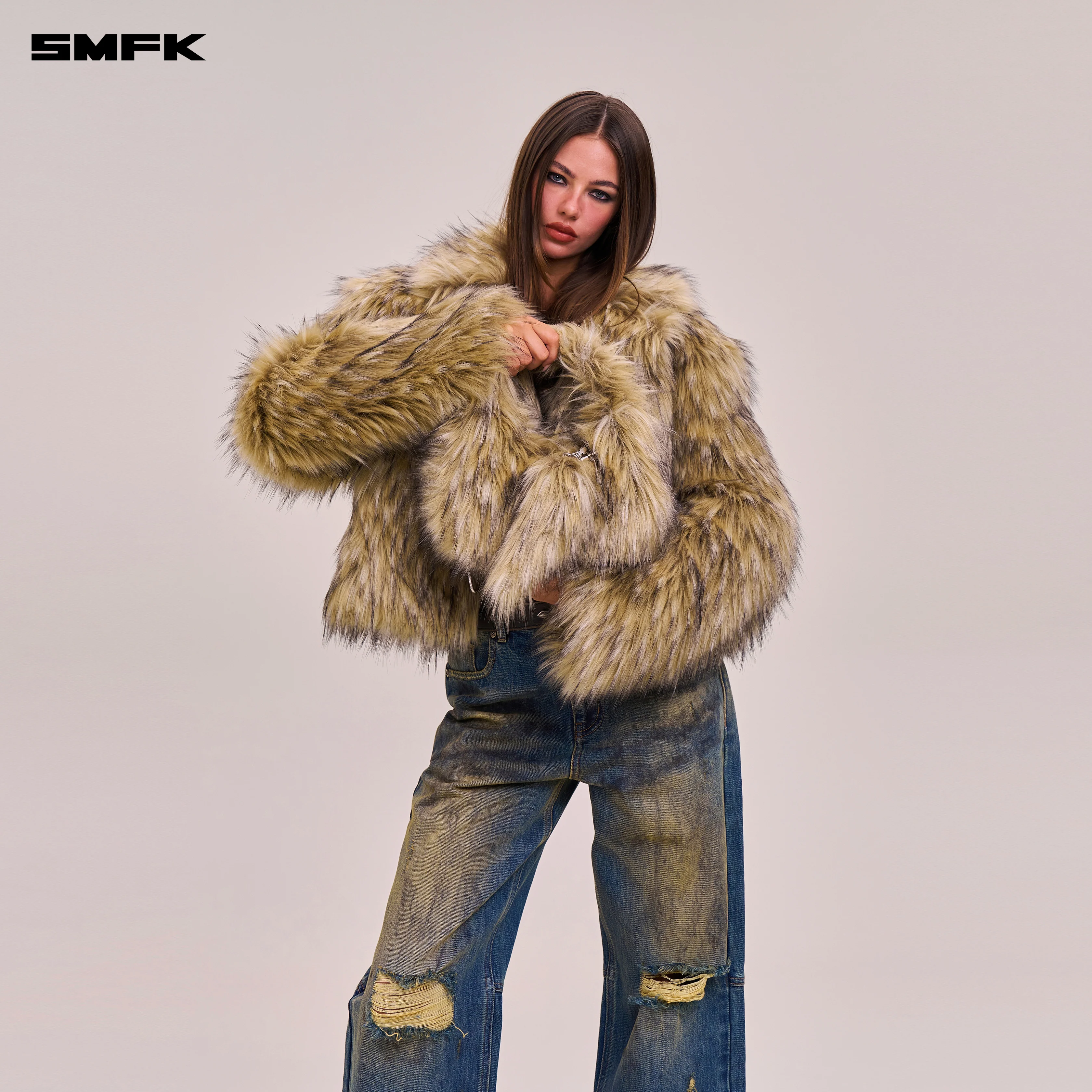 COMPASS COBBLE FURRY BAG/SMALL WOLF BROWN - Image 4