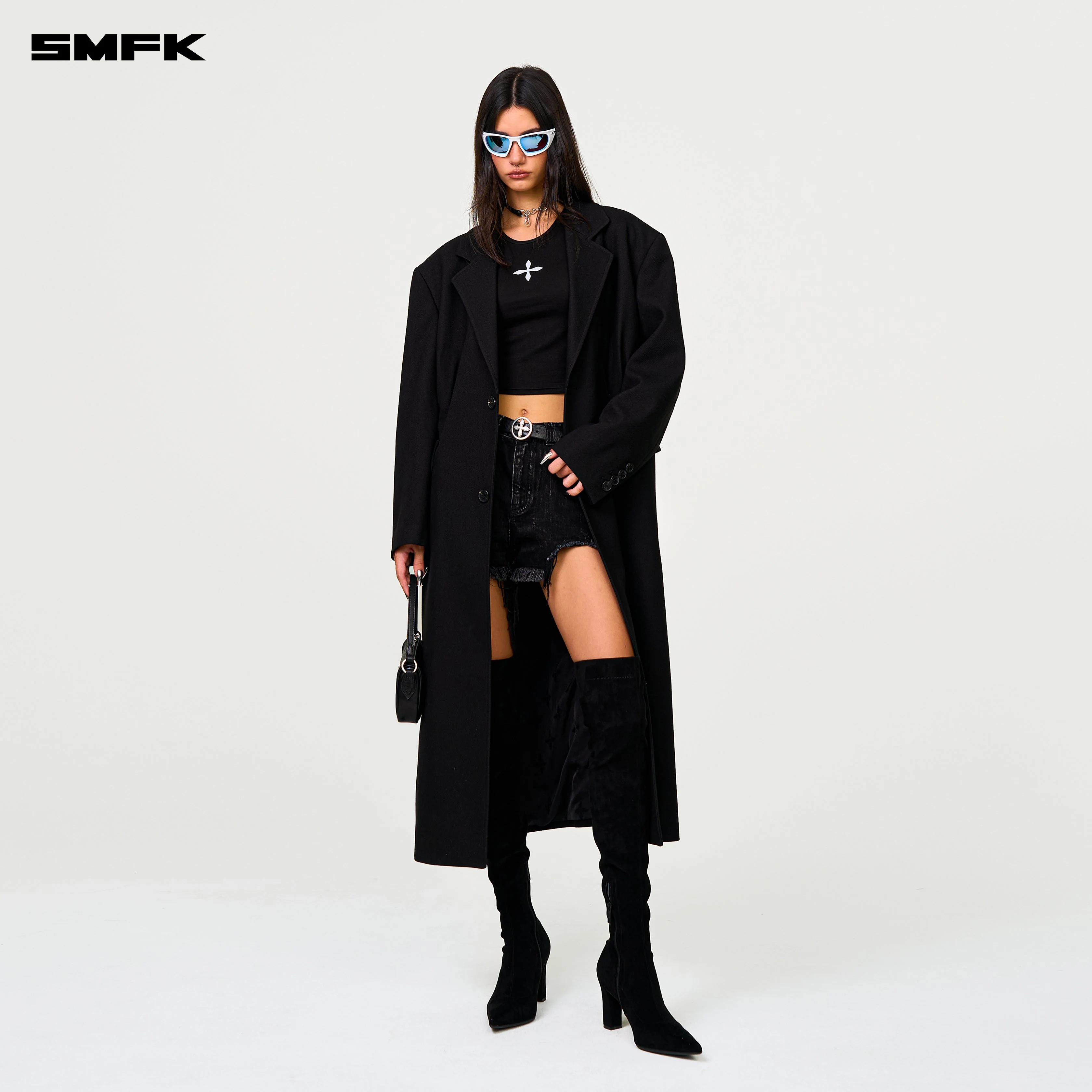 Compass Designer Midnight Trench Coat - Image 4