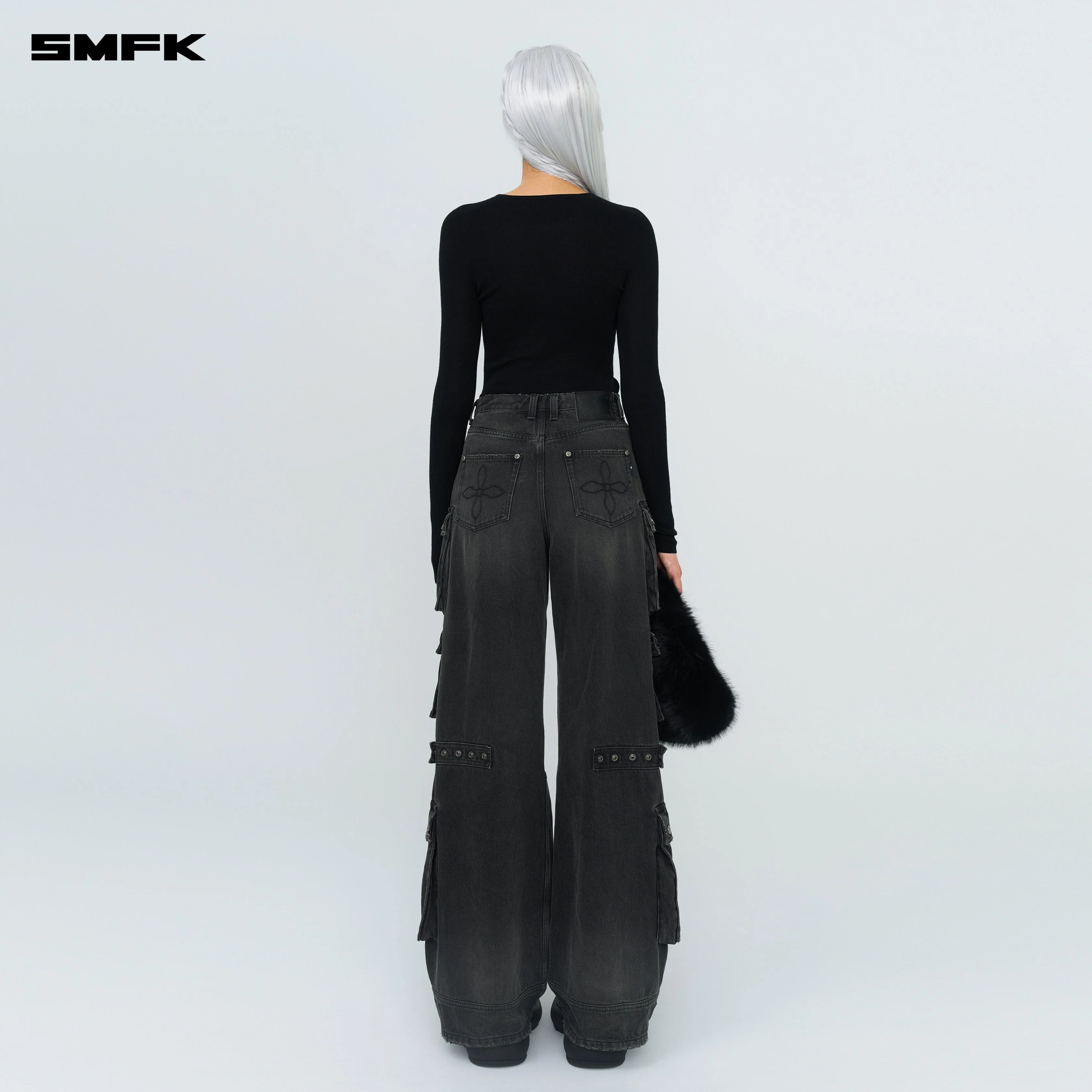 Compass Hug Knit Wool Top In Black - Image 3