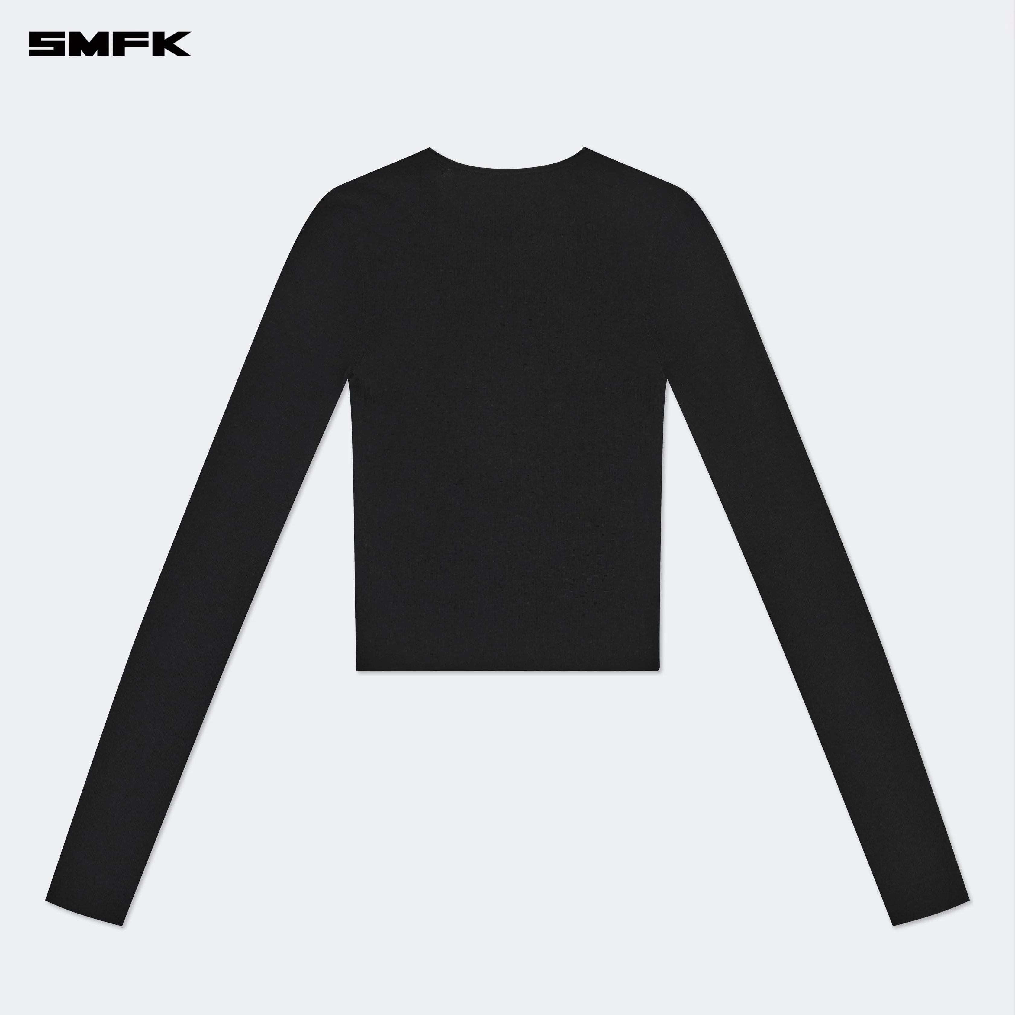 Compass Hug Knit Wool Top In Black - Image 6