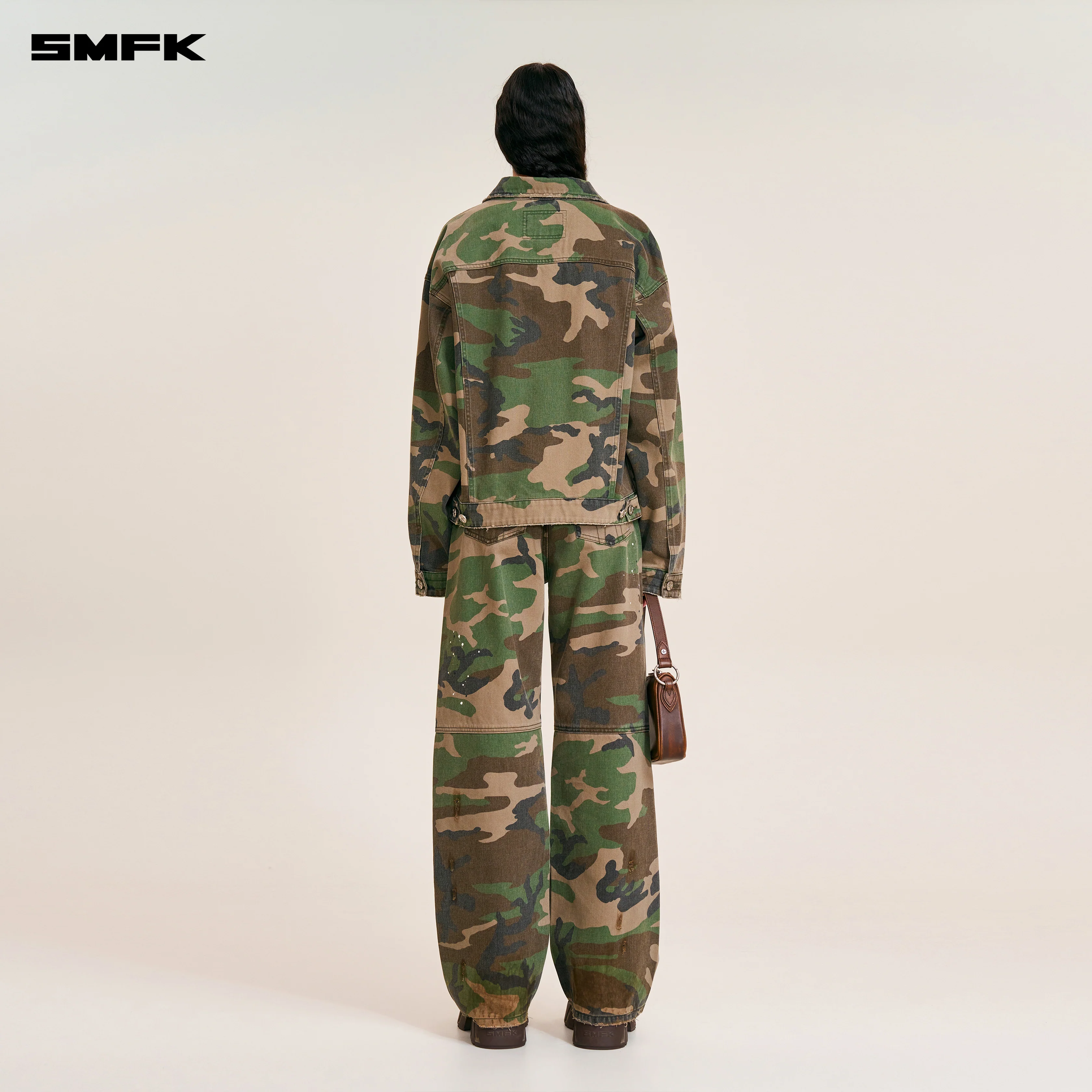 COMPASS MODE CAMO DENIM JACKET ARMY GREEN CAMOUFLAGE - Image 3