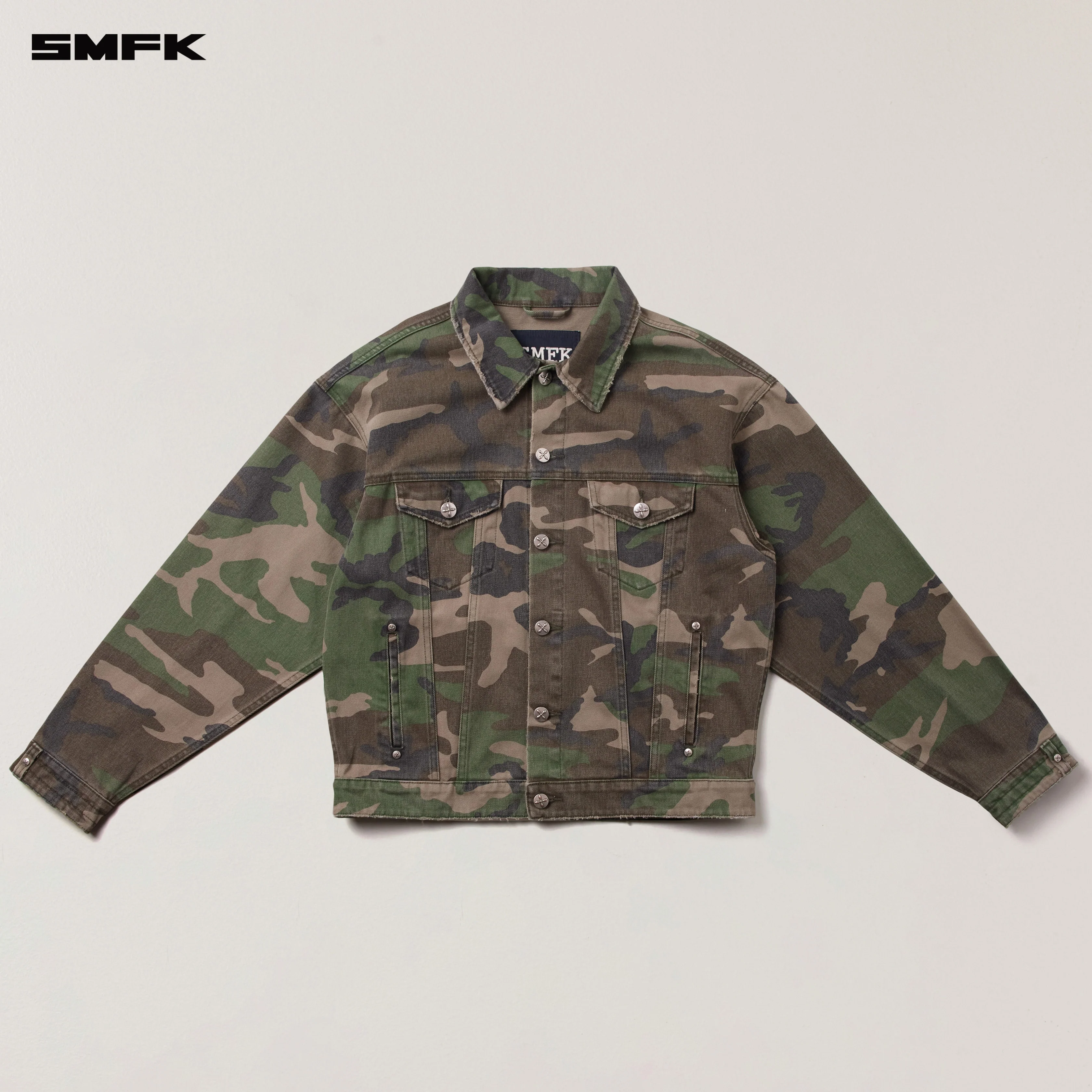 COMPASS MODE CAMO DENIM JACKET ARMY GREEN CAMOUFLAGE - Image 5