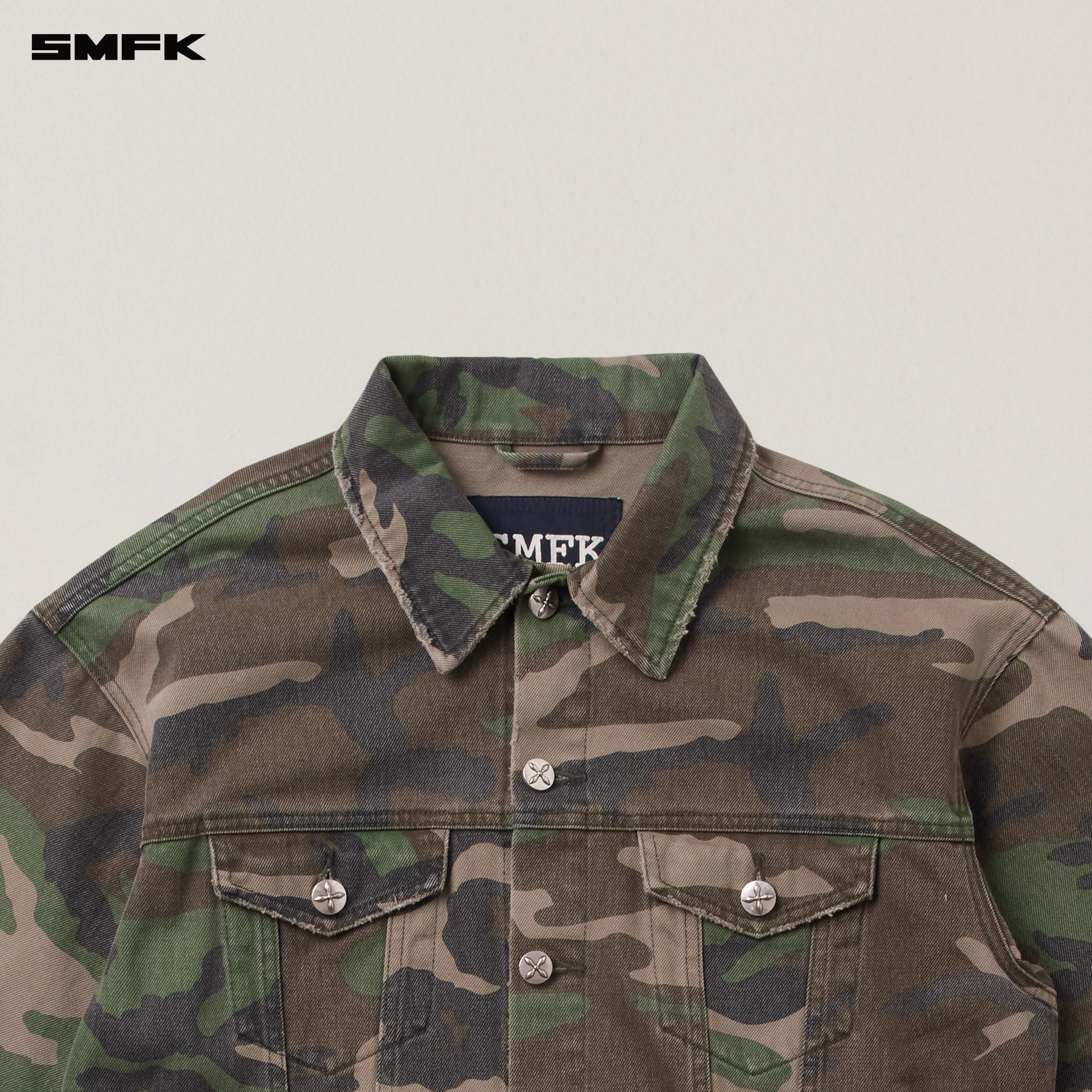 COMPASS MODE CAMO DENIM JACKET ARMY GREEN CAMOUFLAGE - Image 7