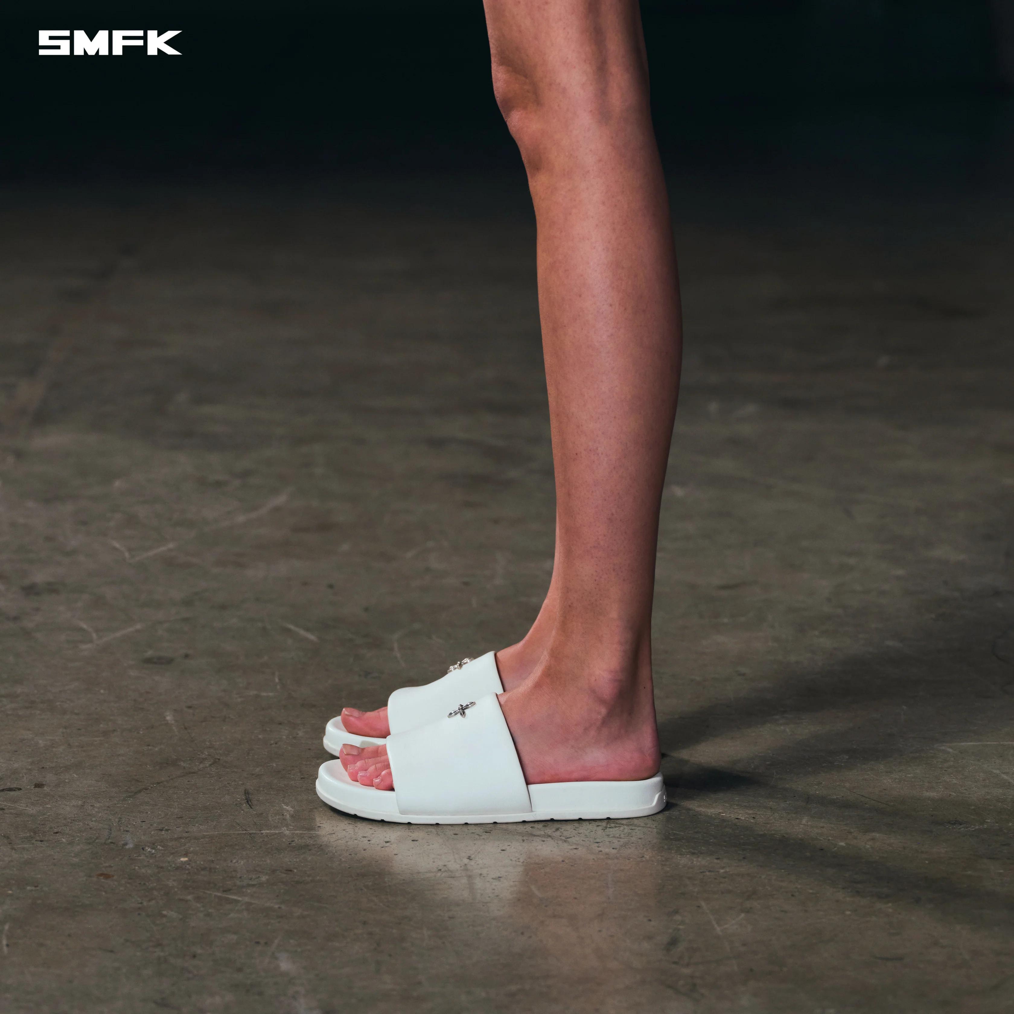 COMPASS MODE-F LEATHER SLIPPER CLOUD WHITE - Image 3