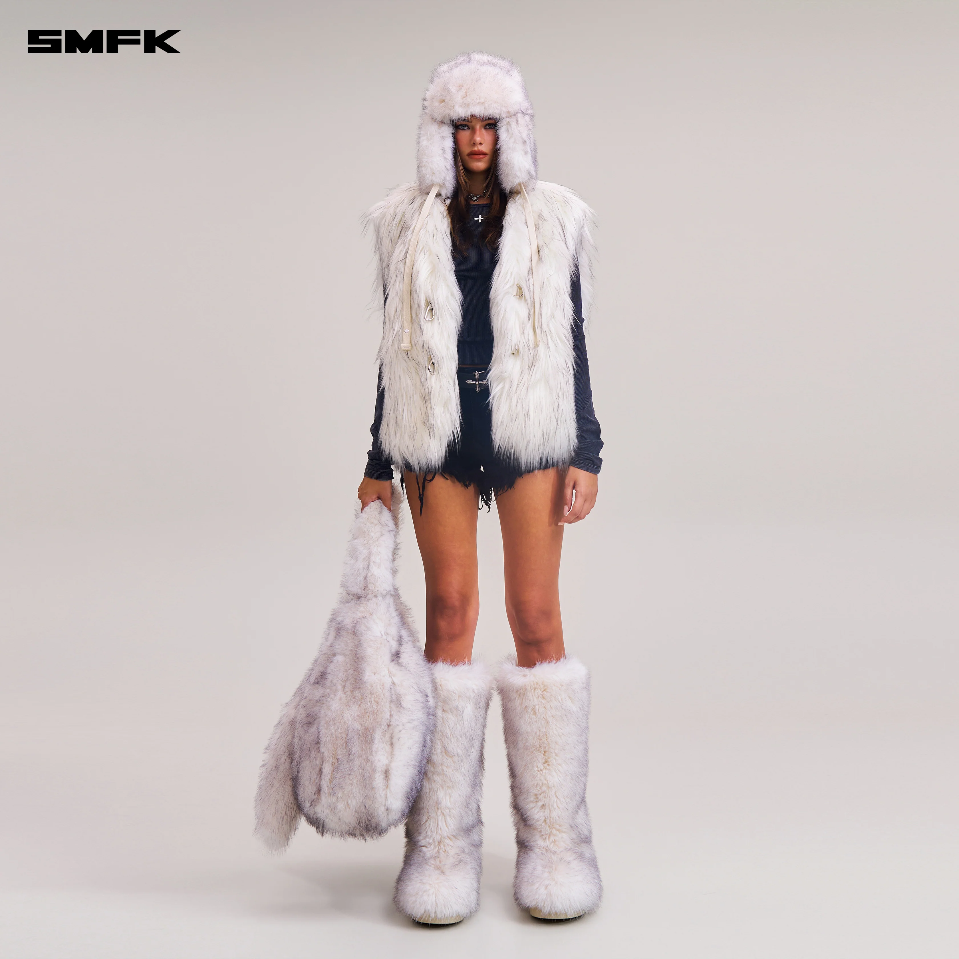 COMPASS MODE FURRY HUGE TANK ARCTIC FOX WHITE - Image 2