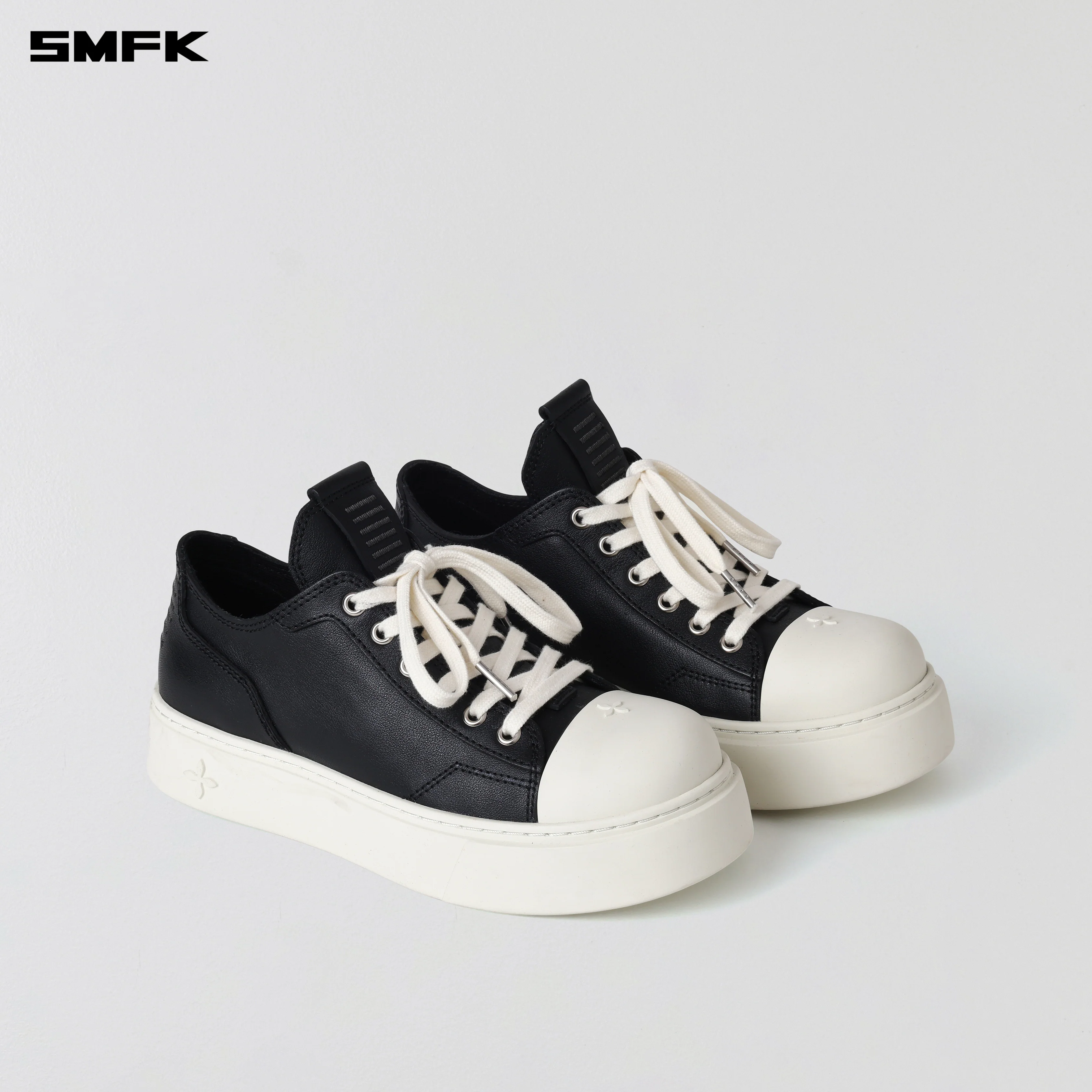 COMPASS MODE LEATHER SNEAKER LOW/COW LEATHER BLACK WHITE - Image 7