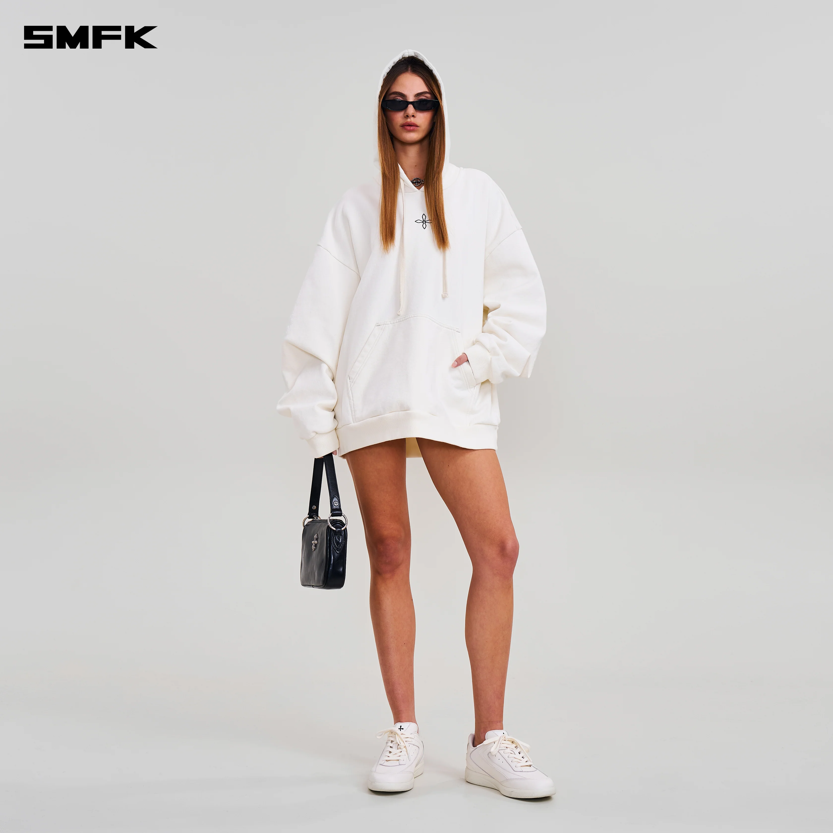 COMPASS MODE LOOSE HOODIE SNOW MOUNTAIN WHITE - Image 4