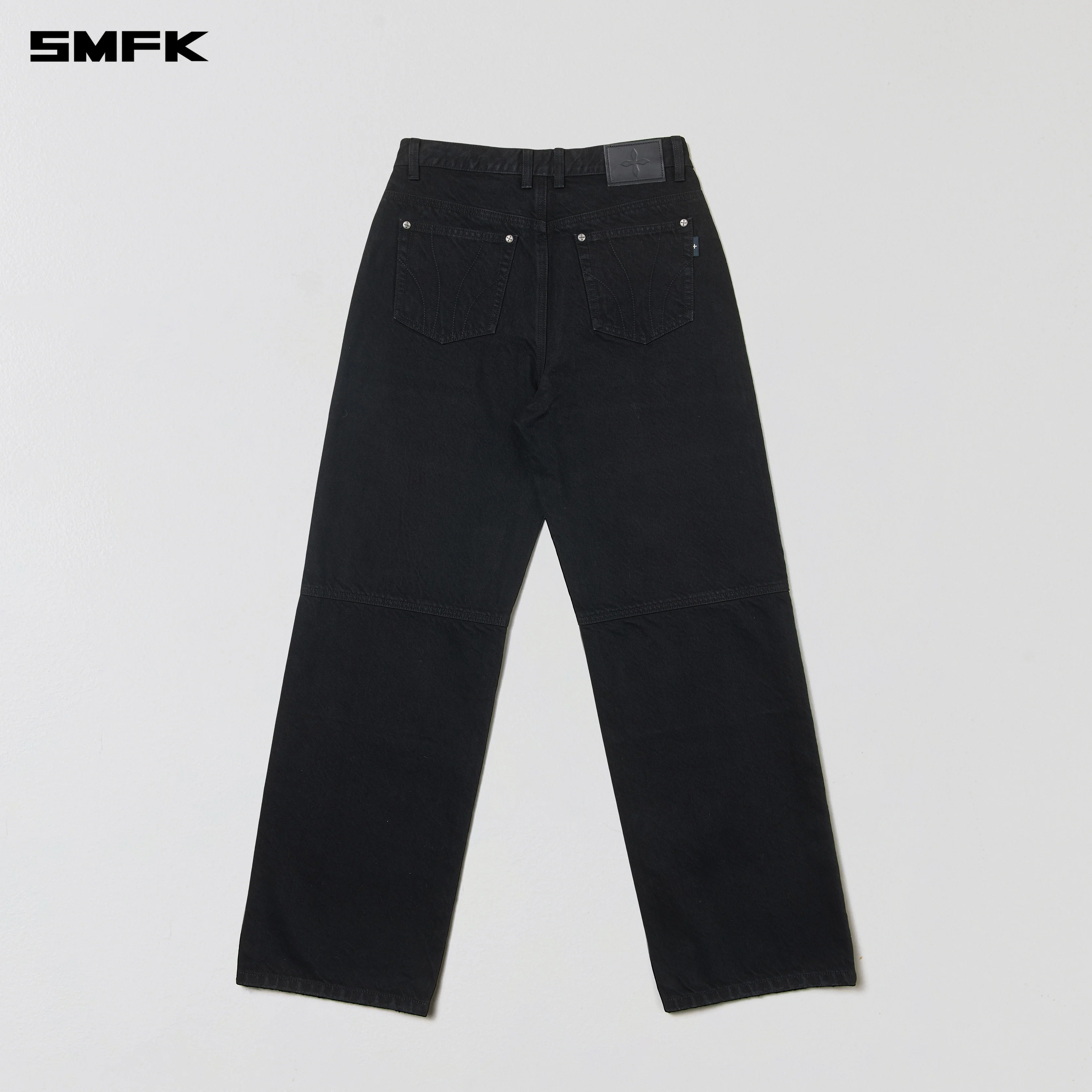 COMPASS MODE LOOSE STRAIGHT DENIM PANTS WILD BLACK - Image 6