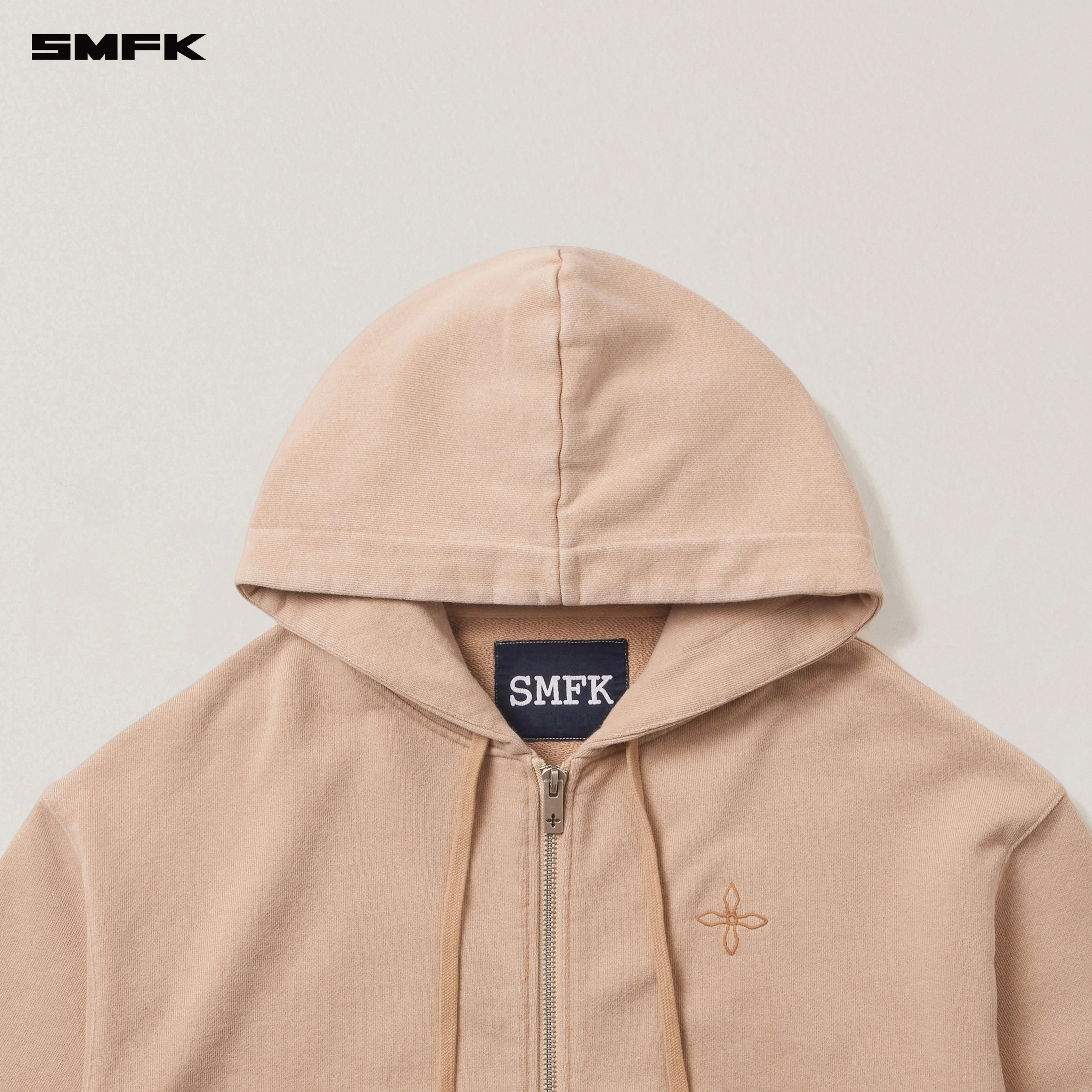 COMPASS MODE LOOSE ZIP HOODIE SAND - Image 7
