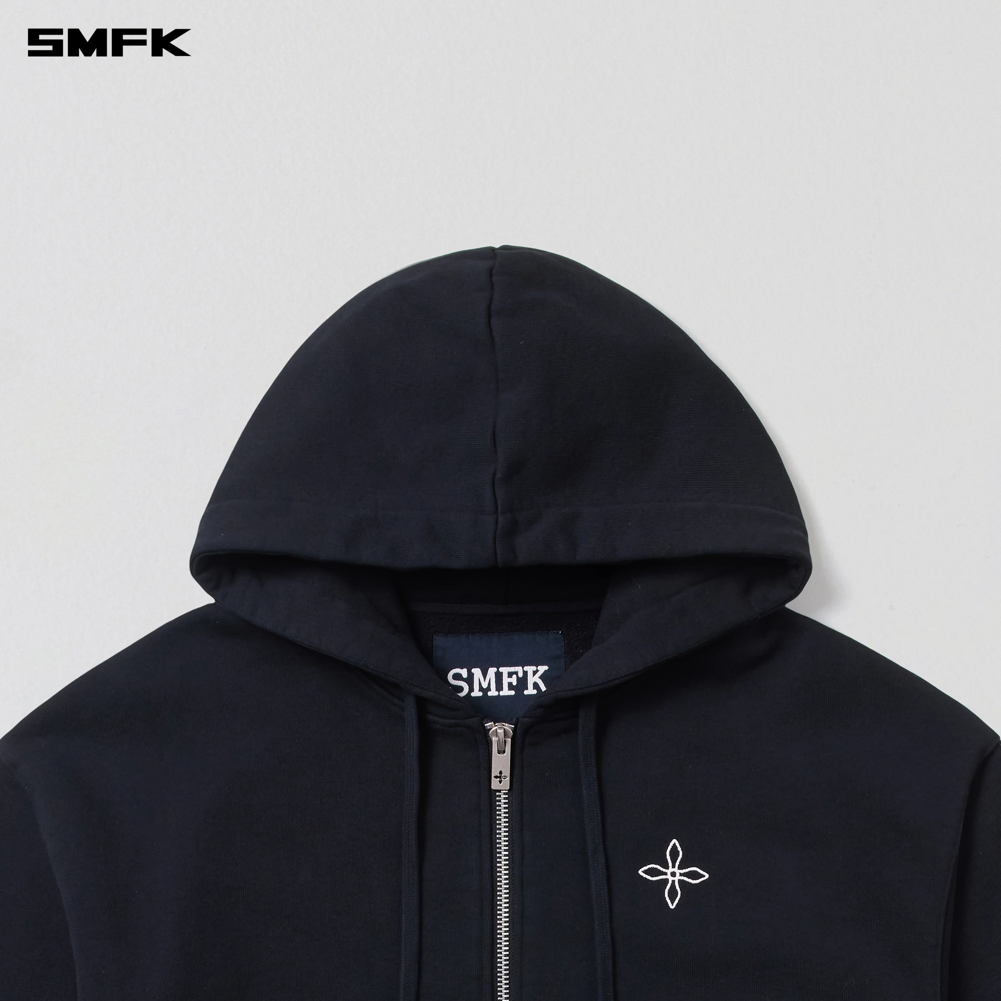 COMPASS MODE LOOSE ZIP HOODIE WILD BLACK - Image 7