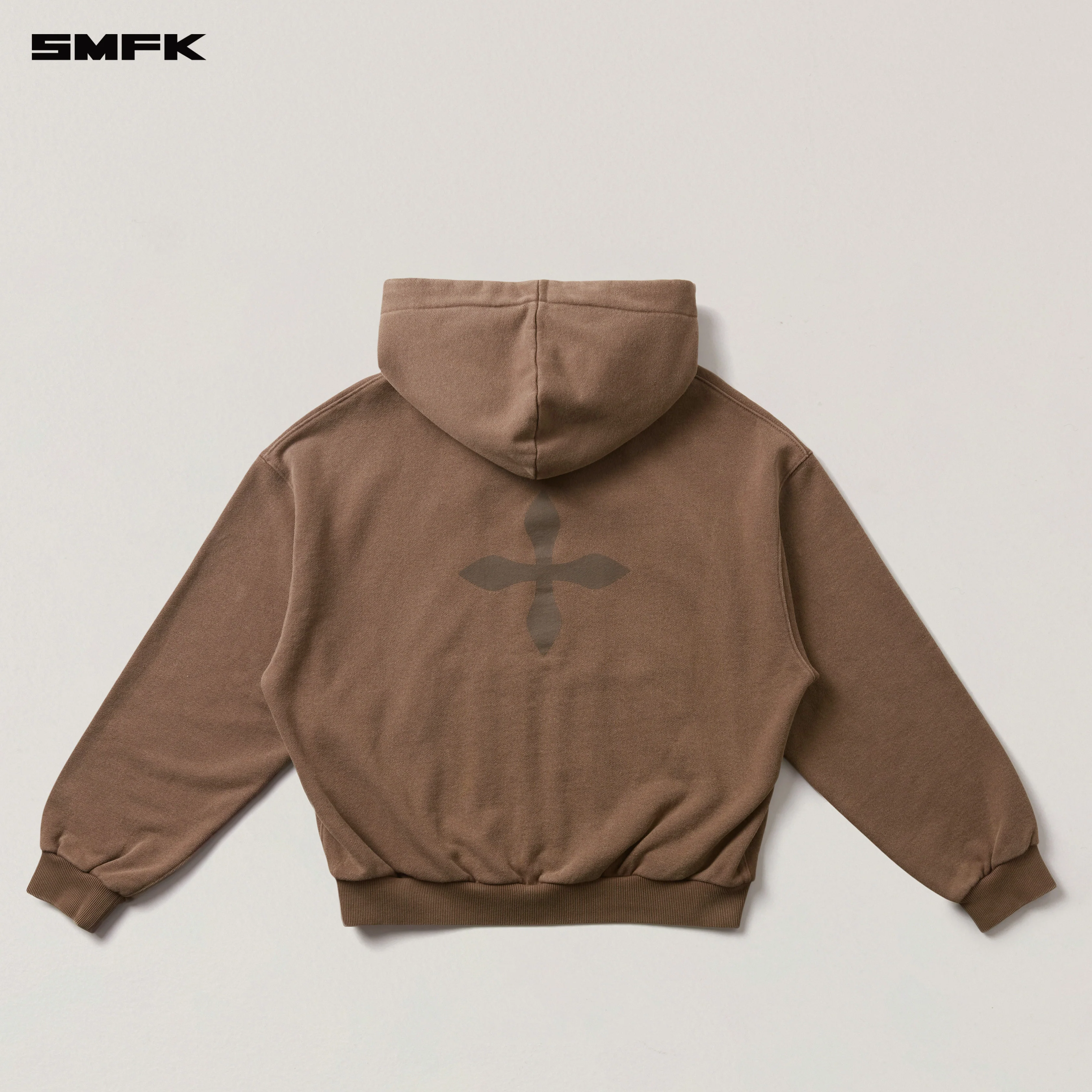COMPASS MODE LOOSE ZIP HOODIE WILD HORSE BROWN - Image 6