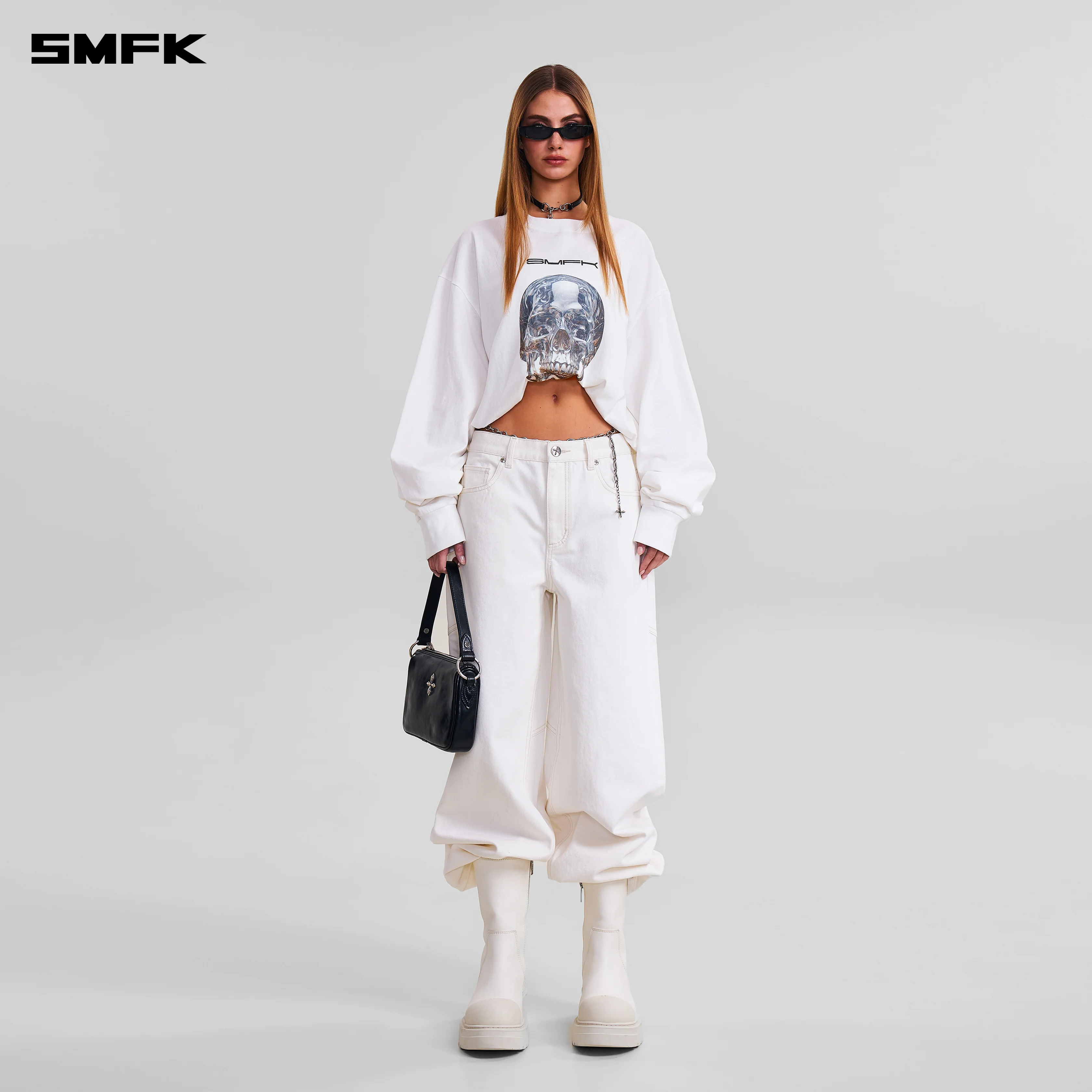 COMPASS MODE MASSIVE PULLOVER-PERMANENT/COTTON CLOUD WHITE - Image 2