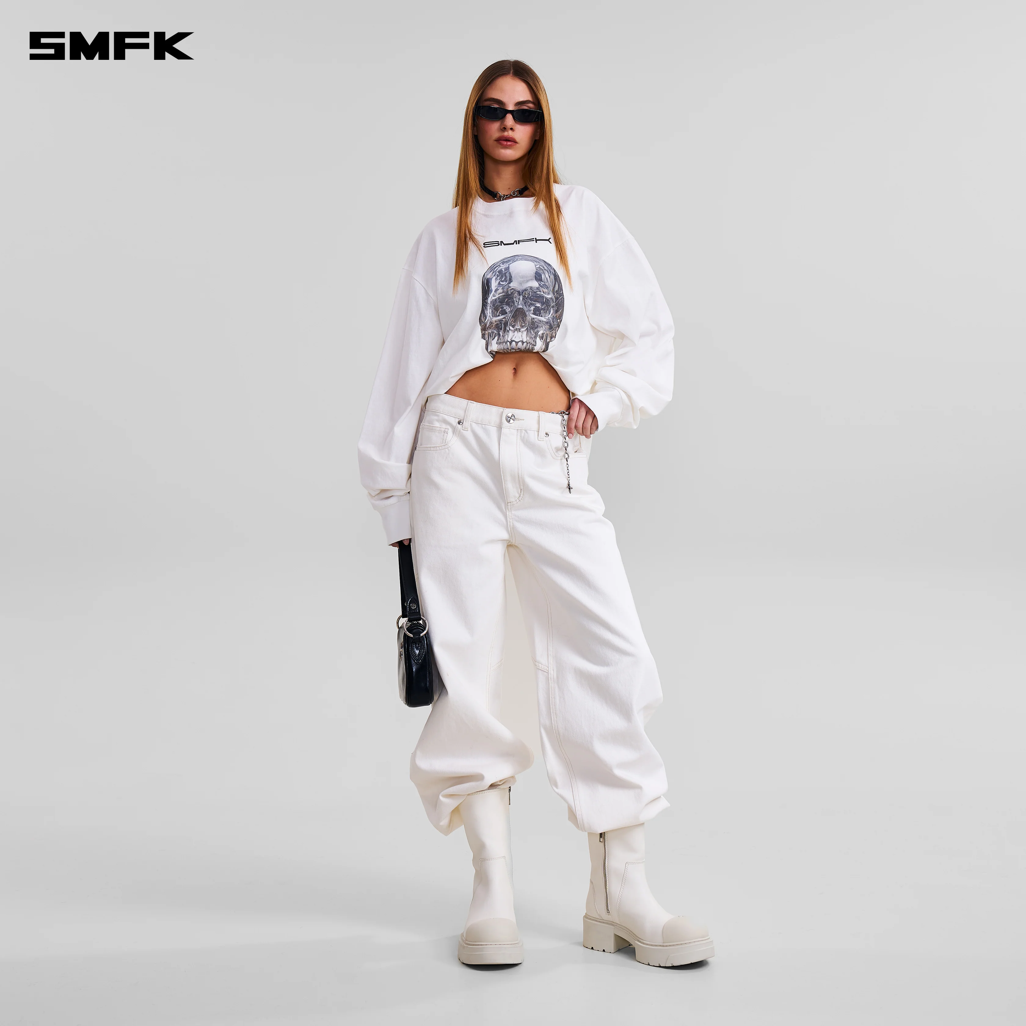 COMPASS MODE MASSIVE PULLOVER-PERMANENT/COTTON CLOUD WHITE - Image 4