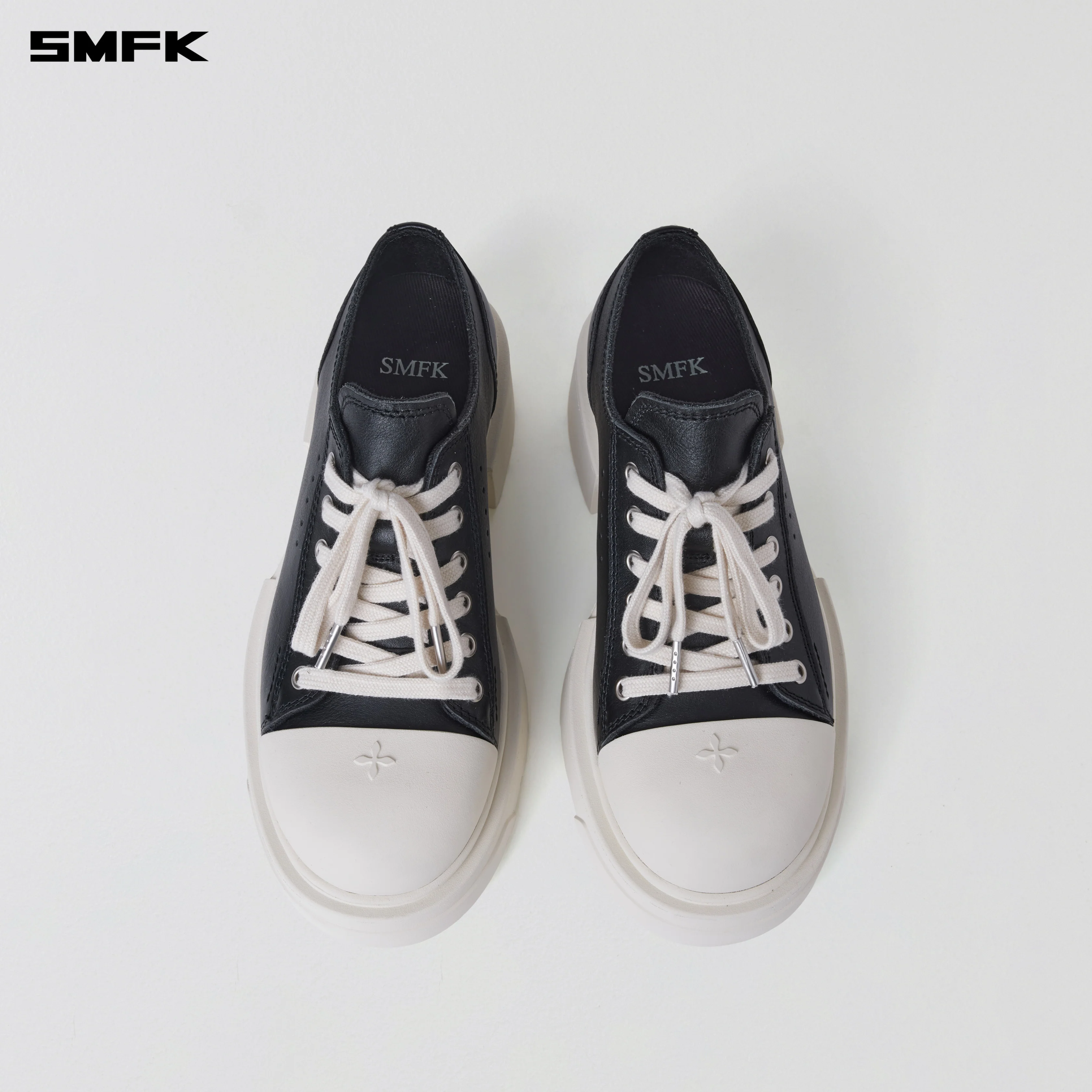 COMPASS MODE MIX THICK SNEAKER/LEATHER BLACK WHITE - Image 4