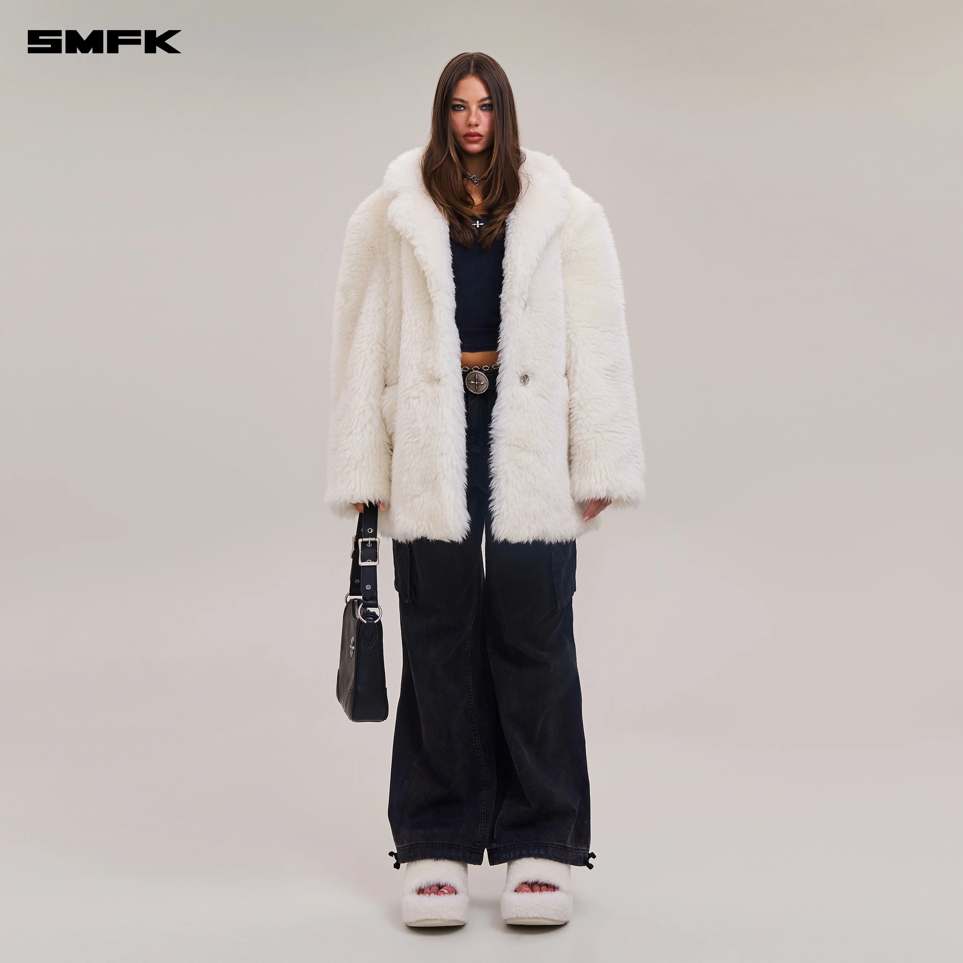 COMPASS MODE RAW WOOL LOOSE SUIT WOOL WHITE - Image 2