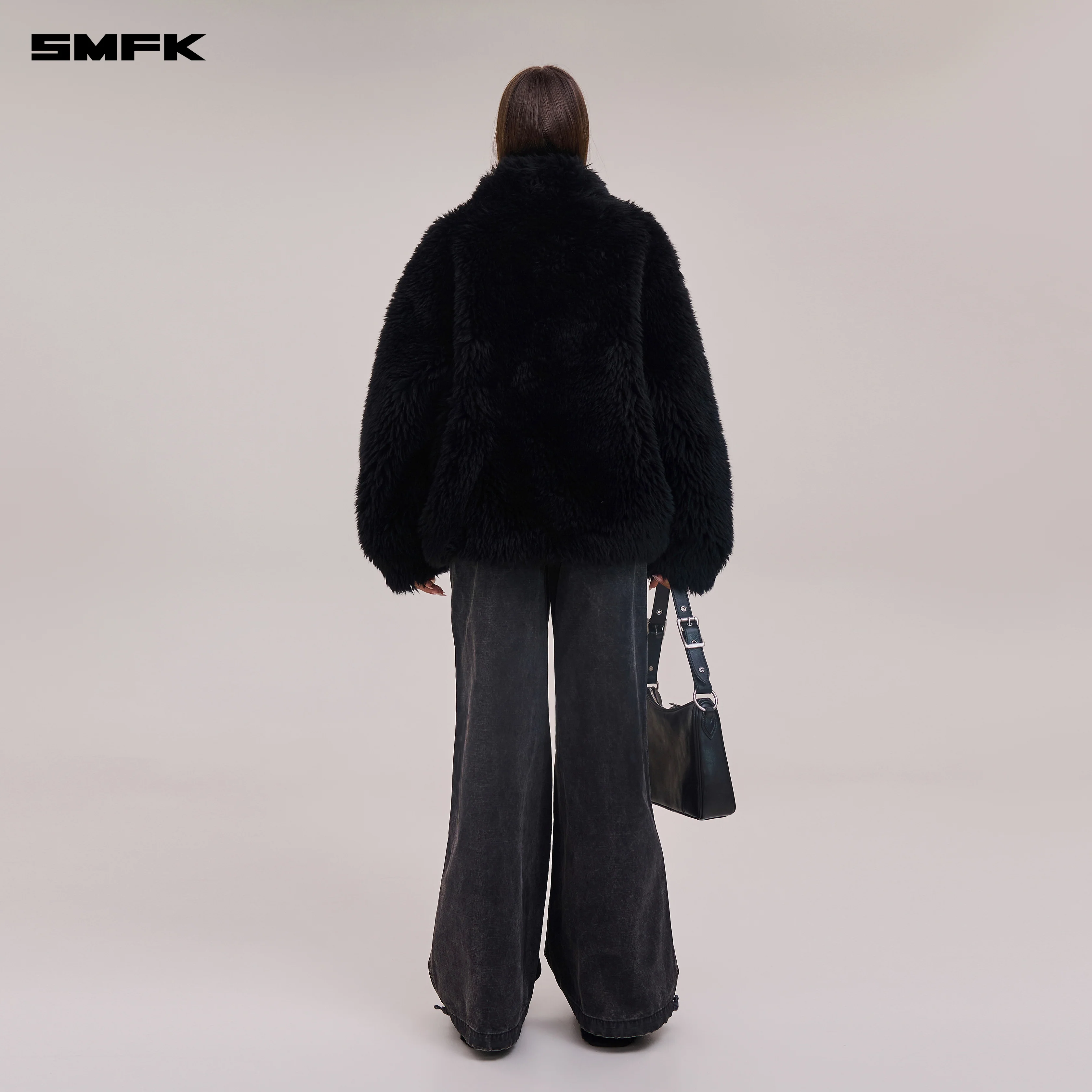COMPASS MODE ROVE RAW WOOL LOOSE JACKET WILD BLACK - Image 3