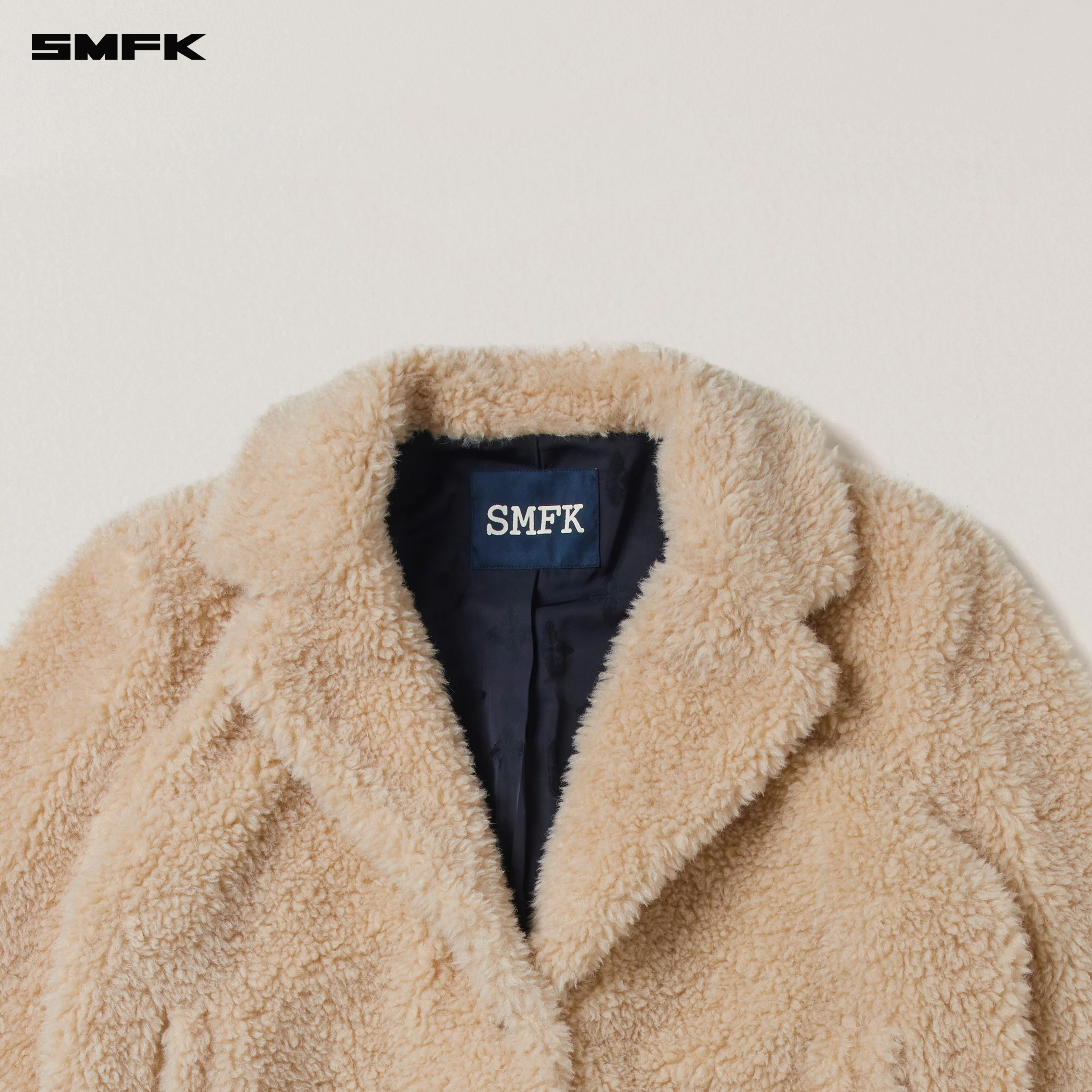 COMPASS MODE ROVE WOOL LOOSE OVERCOAT SAND - Image 7