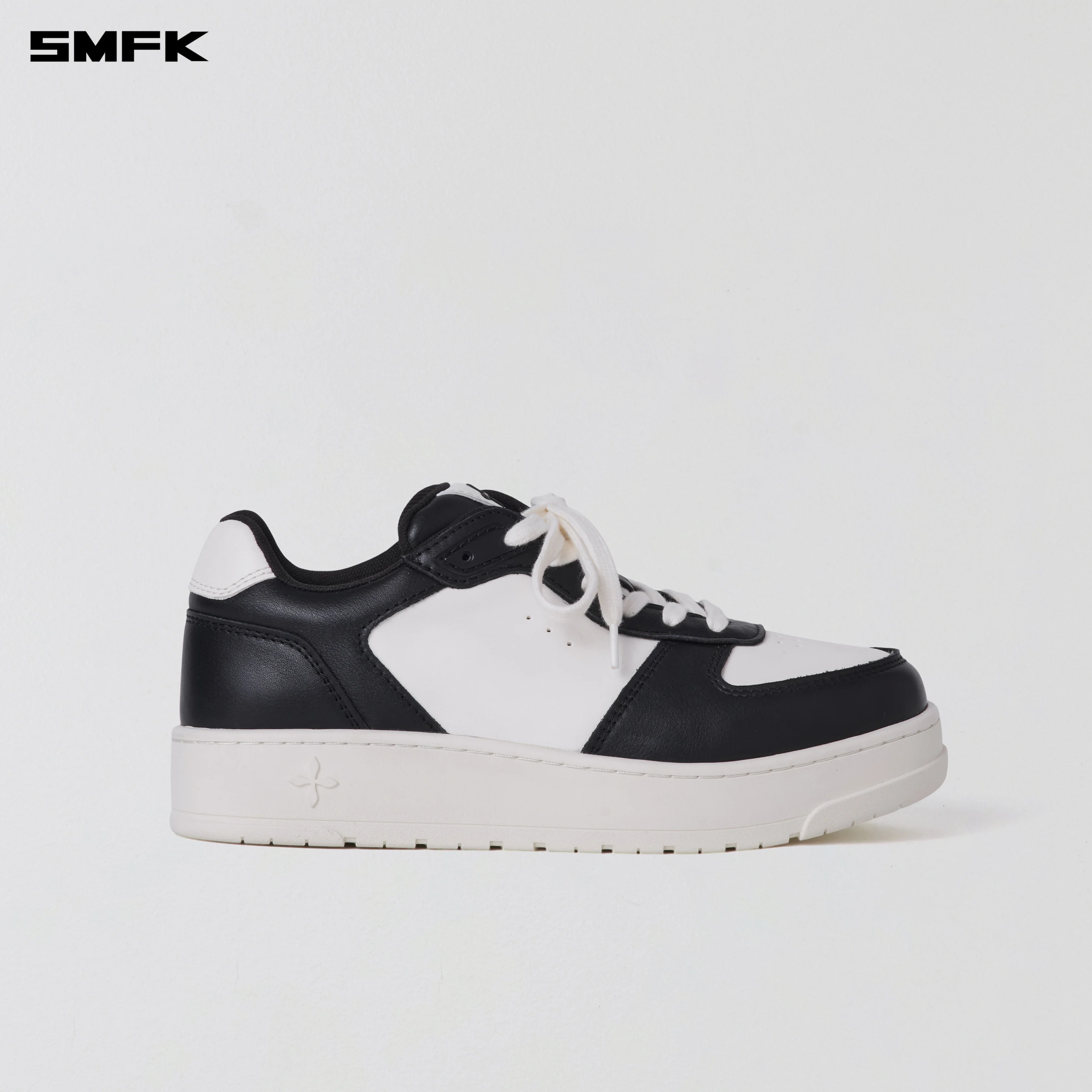 COMPASS MODE-T LEATHER SNEAKER BLACK WHITE - Image 5