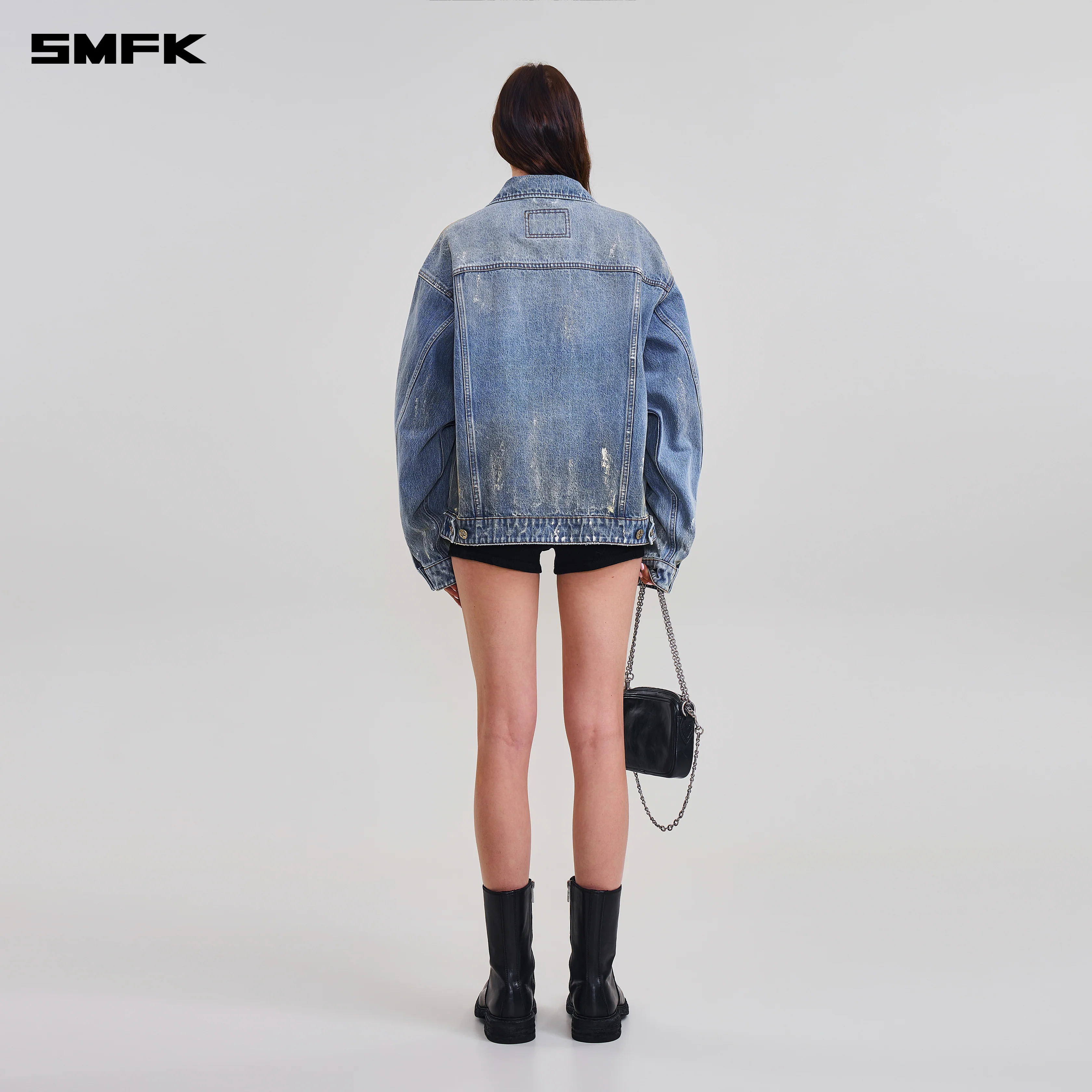 COMPASS MODE TIDE LOOSE DENIM JACKET MARINE BLUE - Image 3