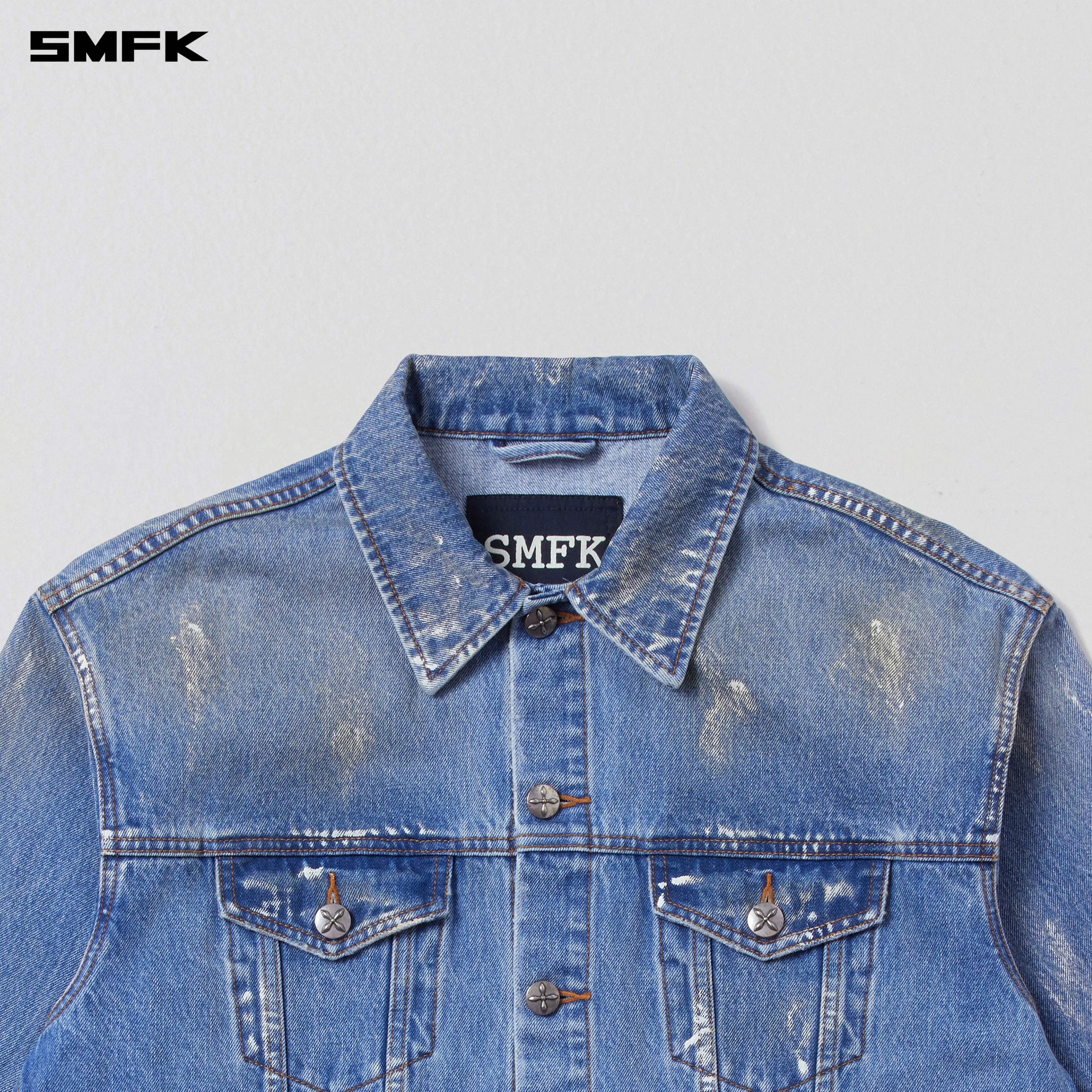 COMPASS MODE TIDE LOOSE DENIM JACKET MARINE BLUE - Image 7