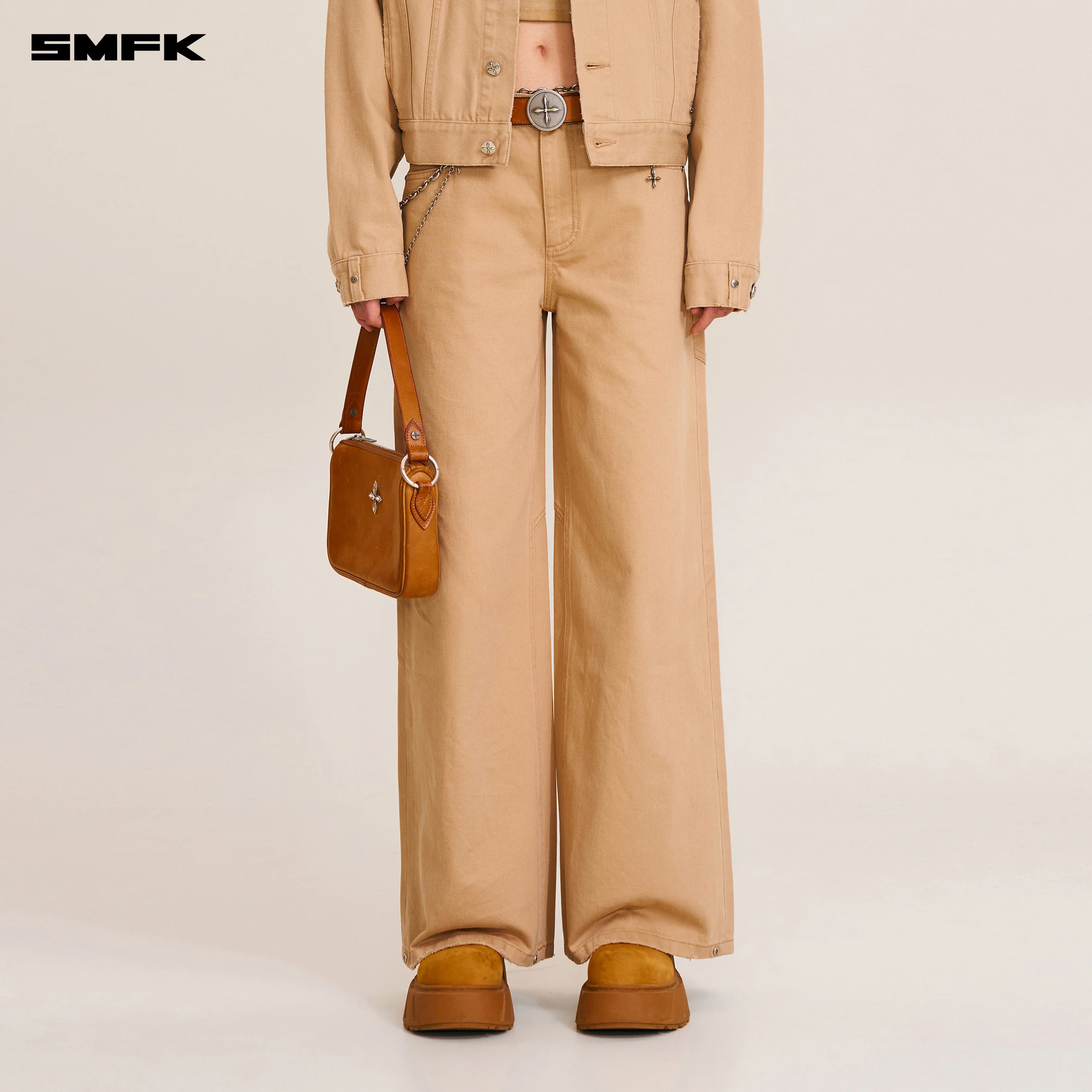 COMPASS MODE TOWER DENIM PANTS SAND - Image 3