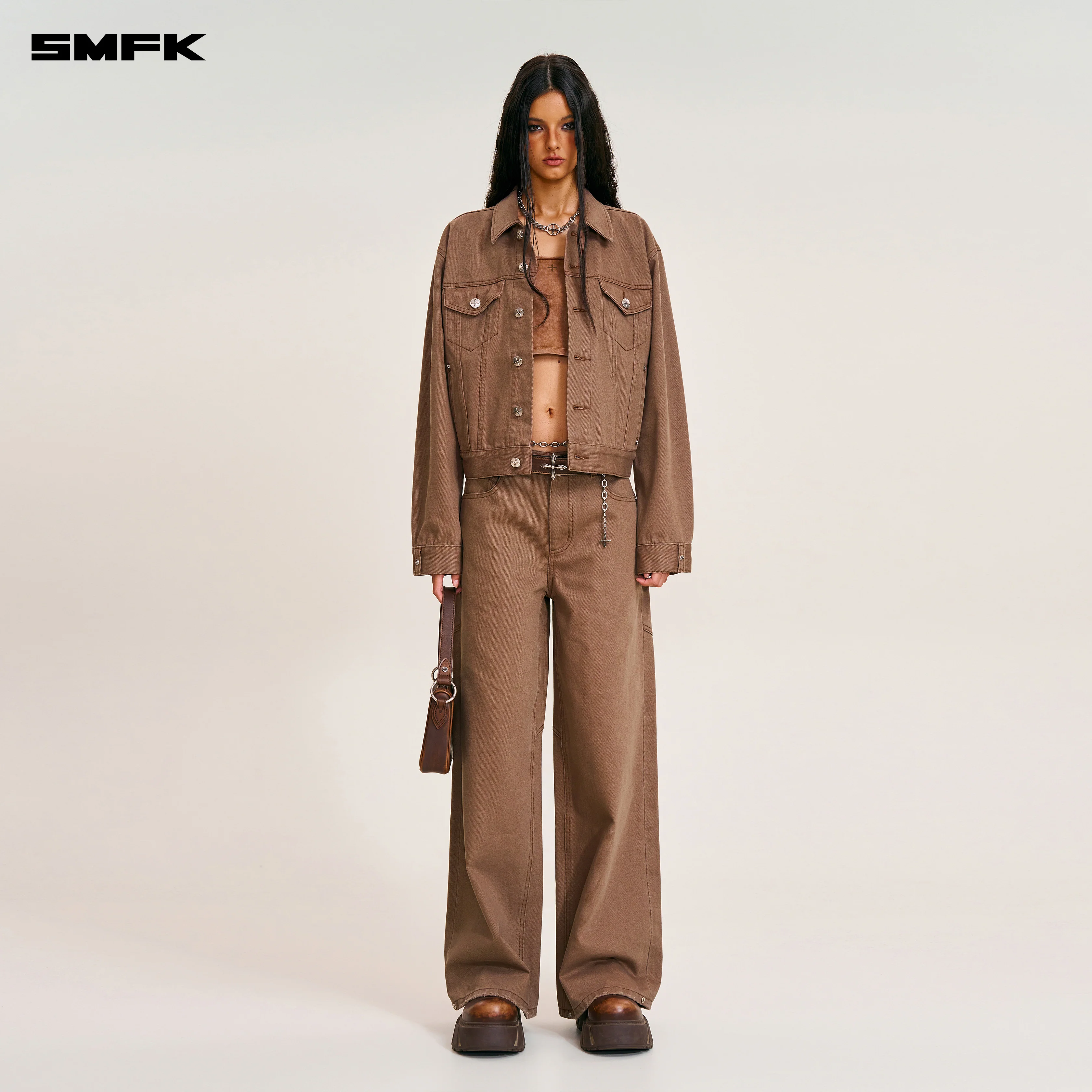 COMPASS MODE TOWER DENIM PANTS WILD HORSE BROWN