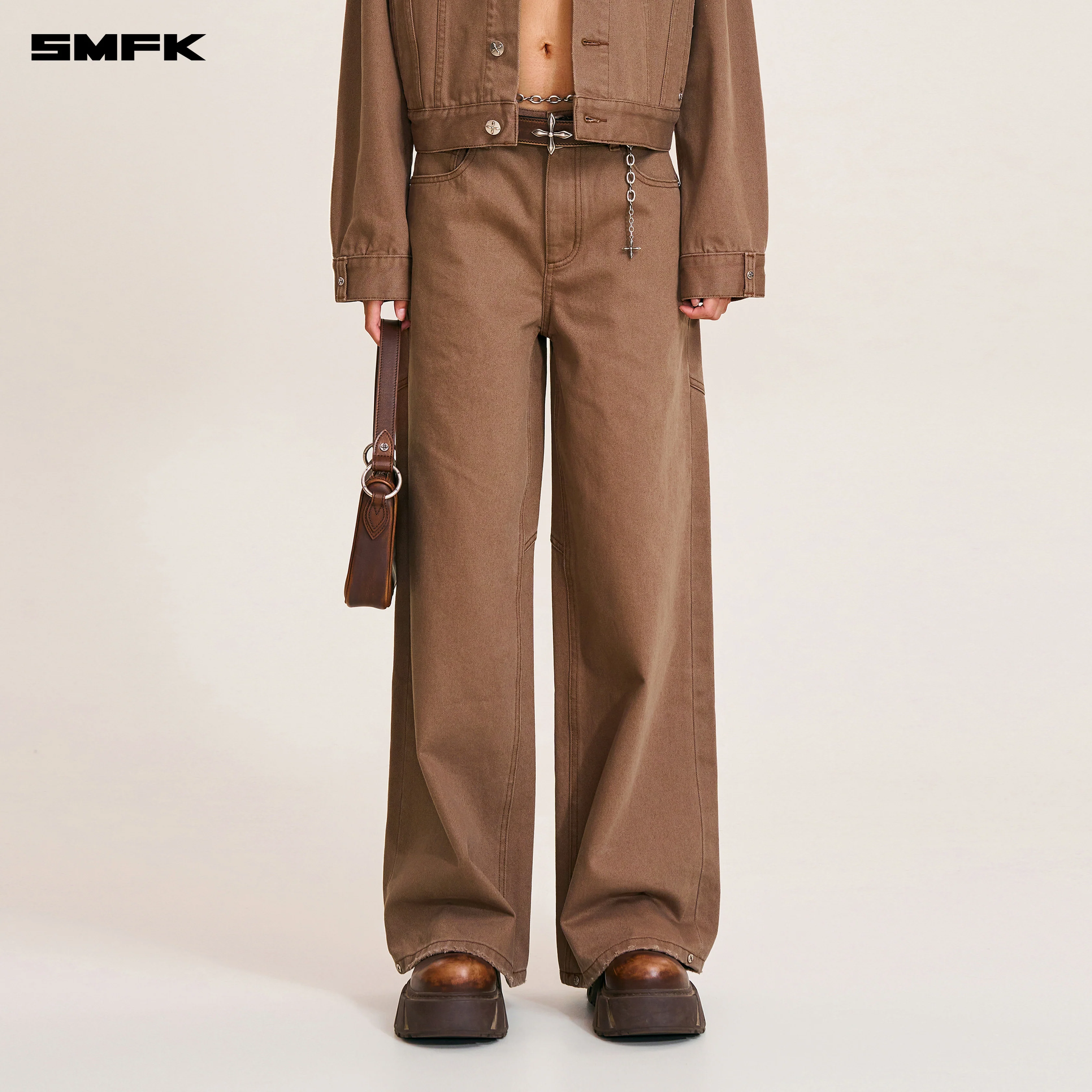 COMPASS MODE TOWER DENIM PANTS WILD HORSE BROWN - Image 3