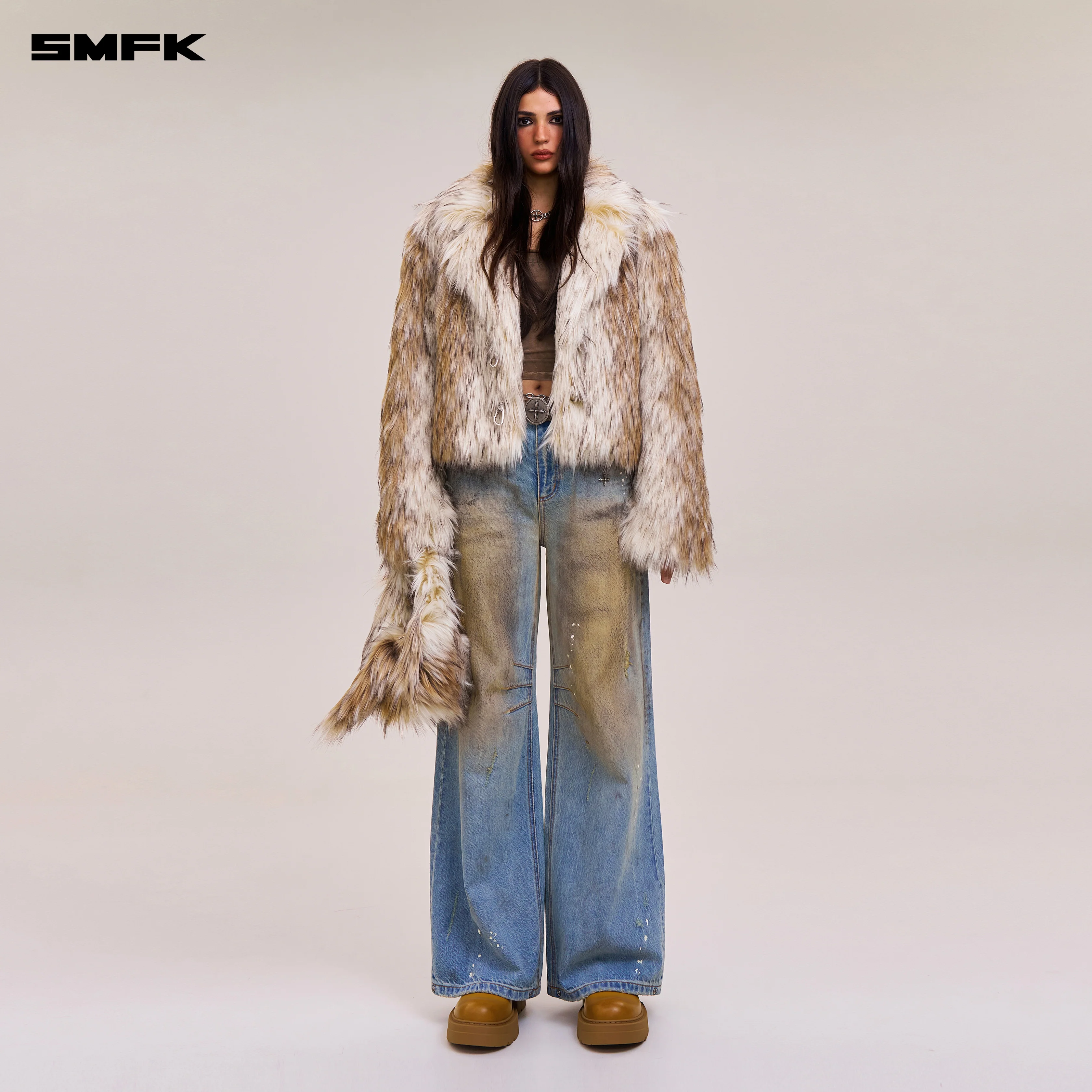 COMPASS MODE WASTELAND FURRY HUNTING COAT/SHORT ARCTIC WOLF WHITE - Image 2