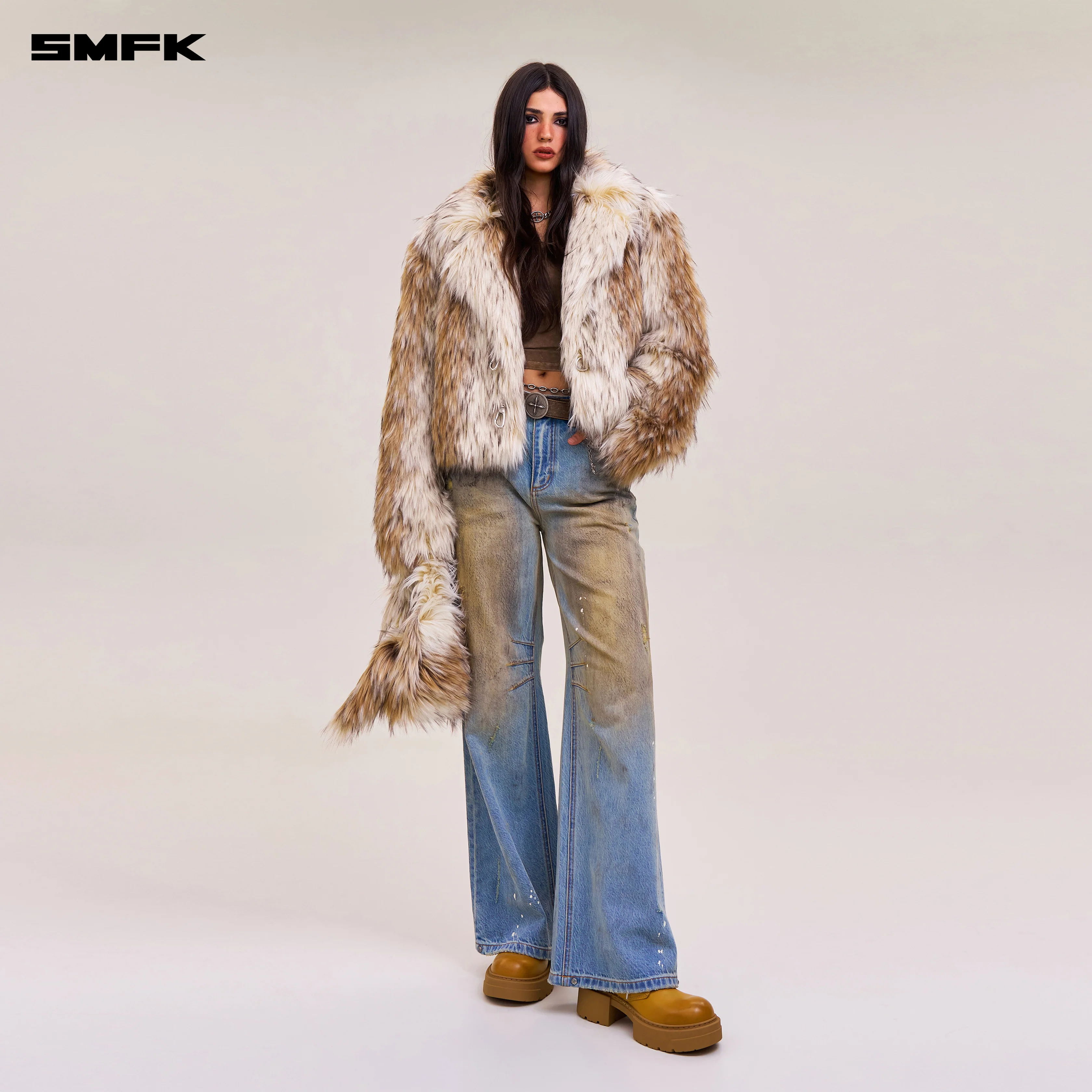COMPASS MODE WASTELAND FURRY HUNTING COAT/SHORT ARCTIC WOLF WHITE - Image 4
