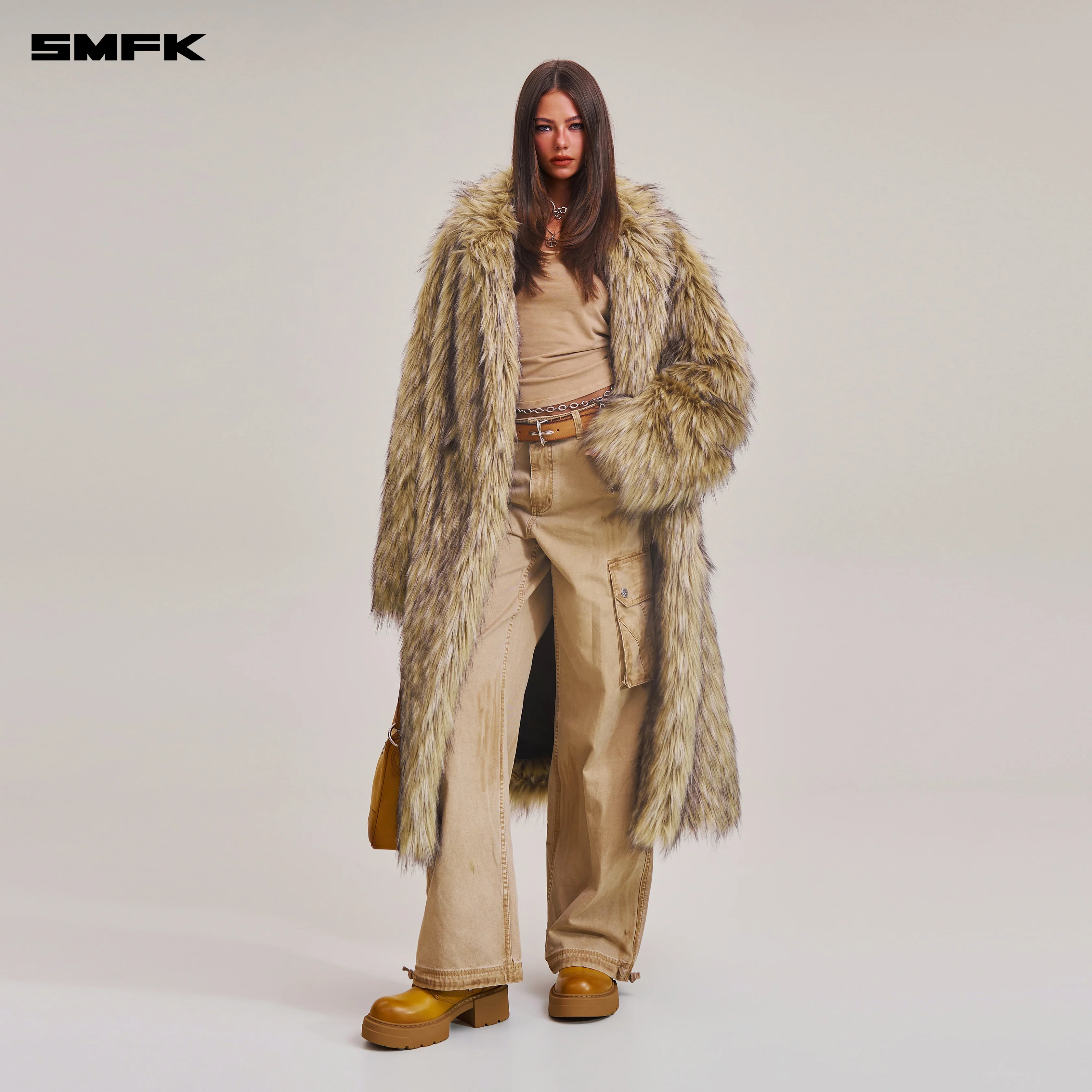 COMPASS MODE WASTELAND FURRY HUNTING OVERCOAT WOLF BROWN - Image 4