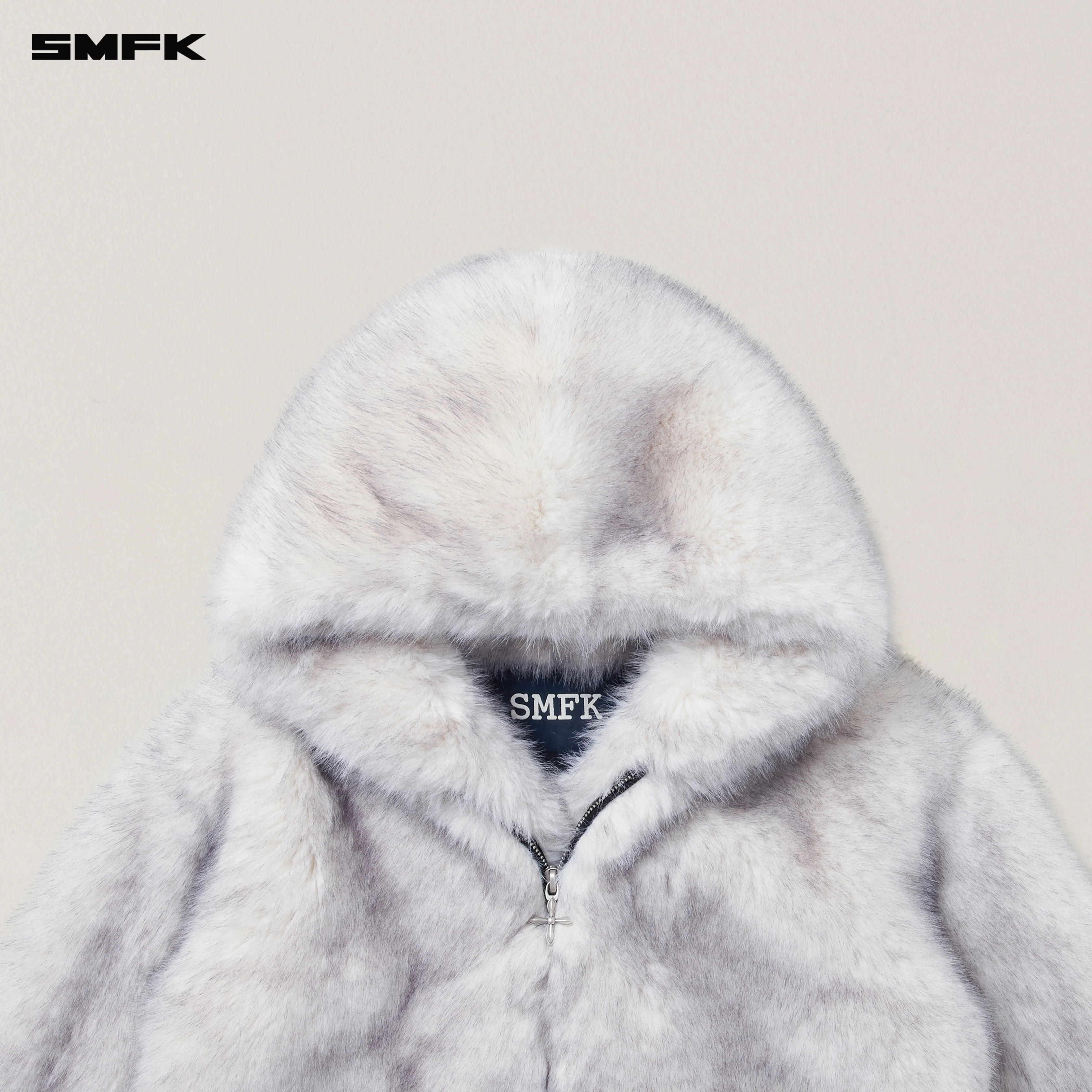 COMPASS MODE WASTELAND FURRY LOOSE HOODIE ARCTIC FOX WHITE - Image 7