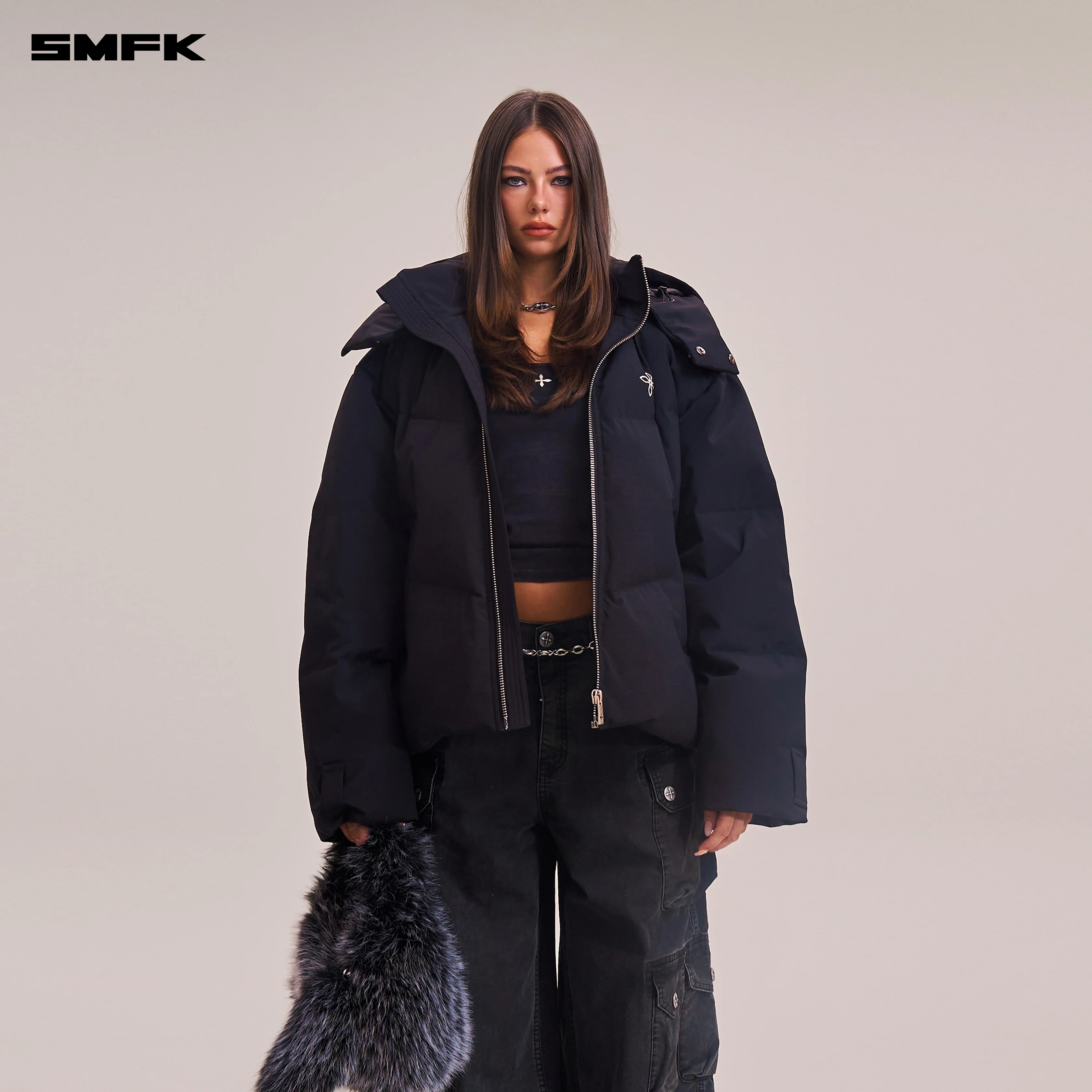 COMPASS MODE WASTELAND HUNTING DOWN JACKET/LOOSE WILD BLACK