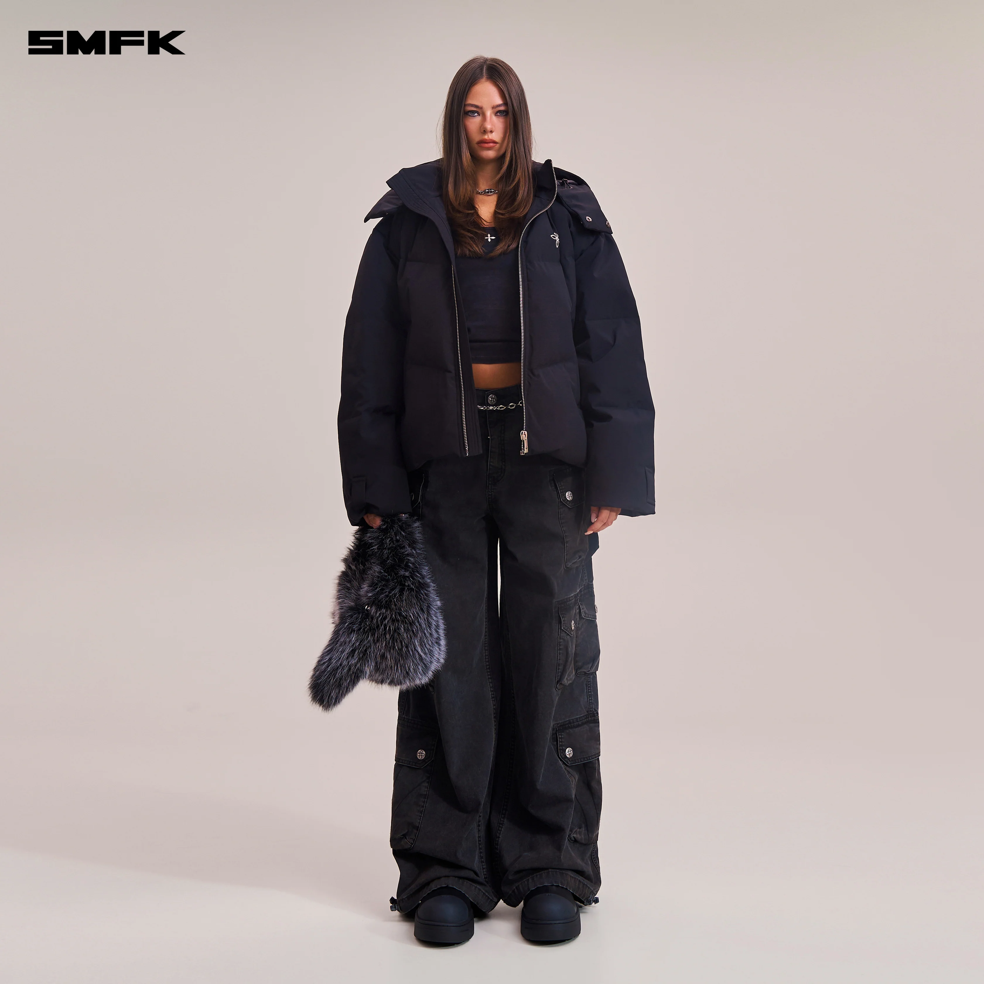 COMPASS MODE WASTELAND HUNTING DOWN JACKET/LOOSE WILD BLACK - Image 2