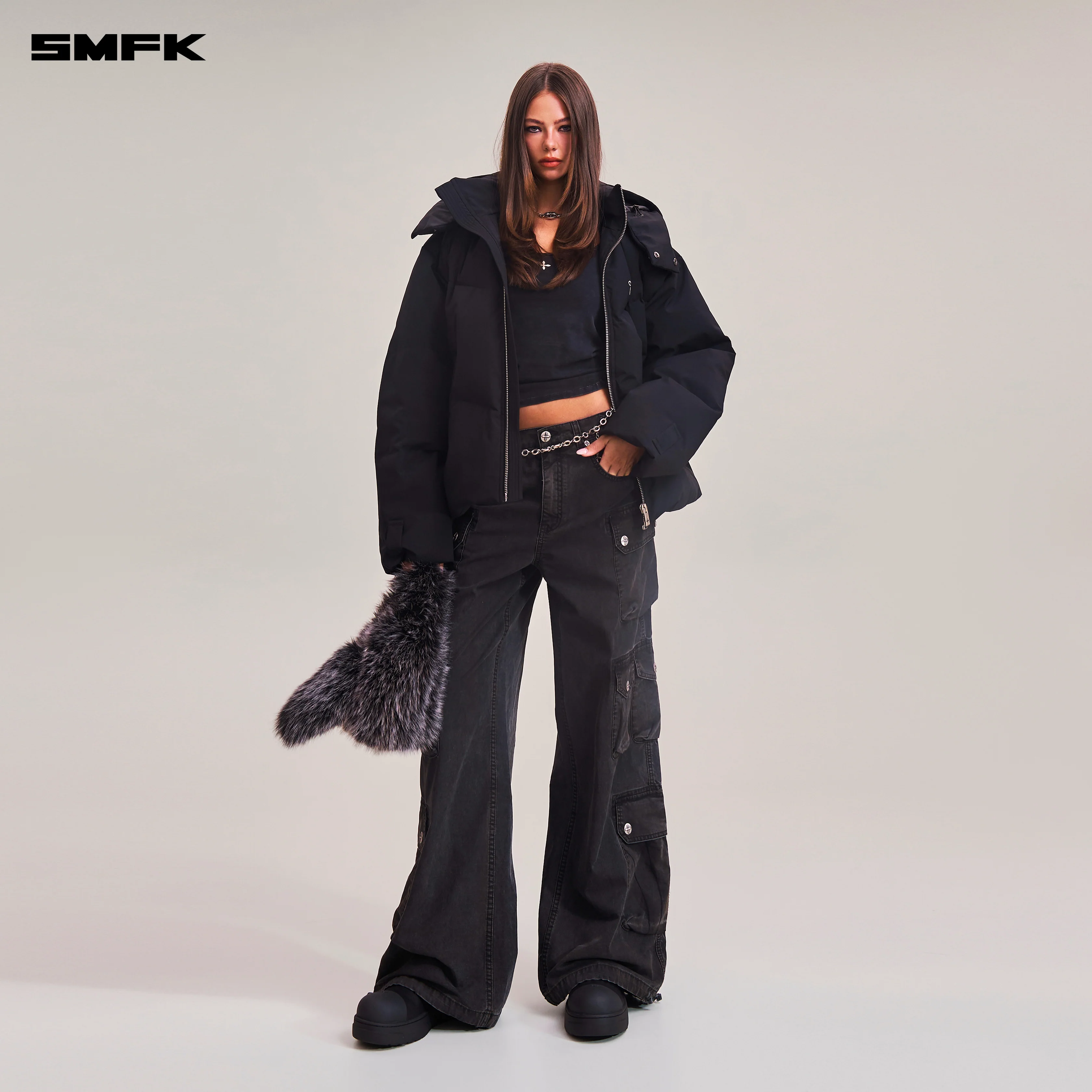 COMPASS MODE WASTELAND HUNTING DOWN JACKET/LOOSE WILD BLACK - Image 4