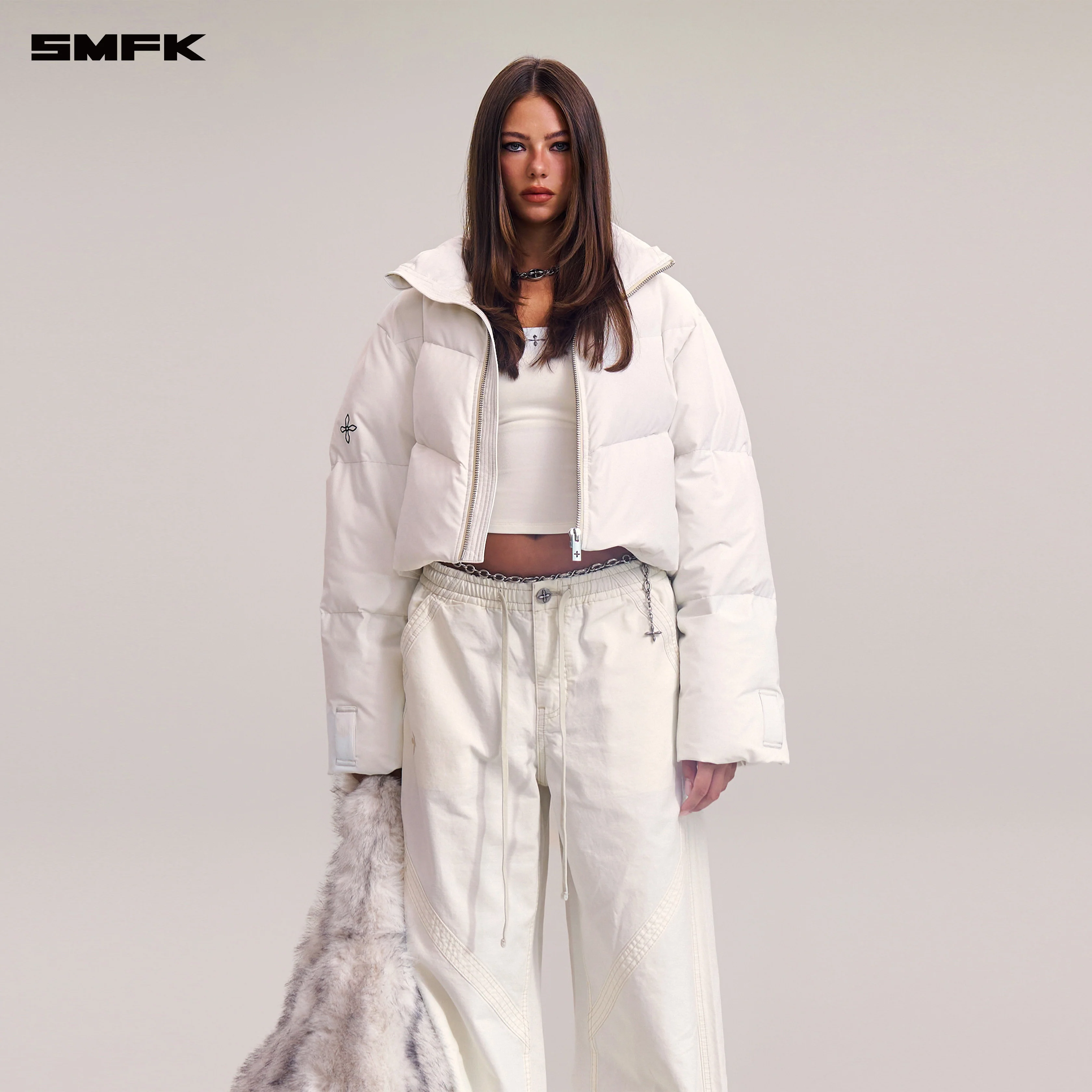 COMPASS MODE WASTELAND HUNTING DOWN JACKET/SHORT SNOW MOUNTAIN WHITE