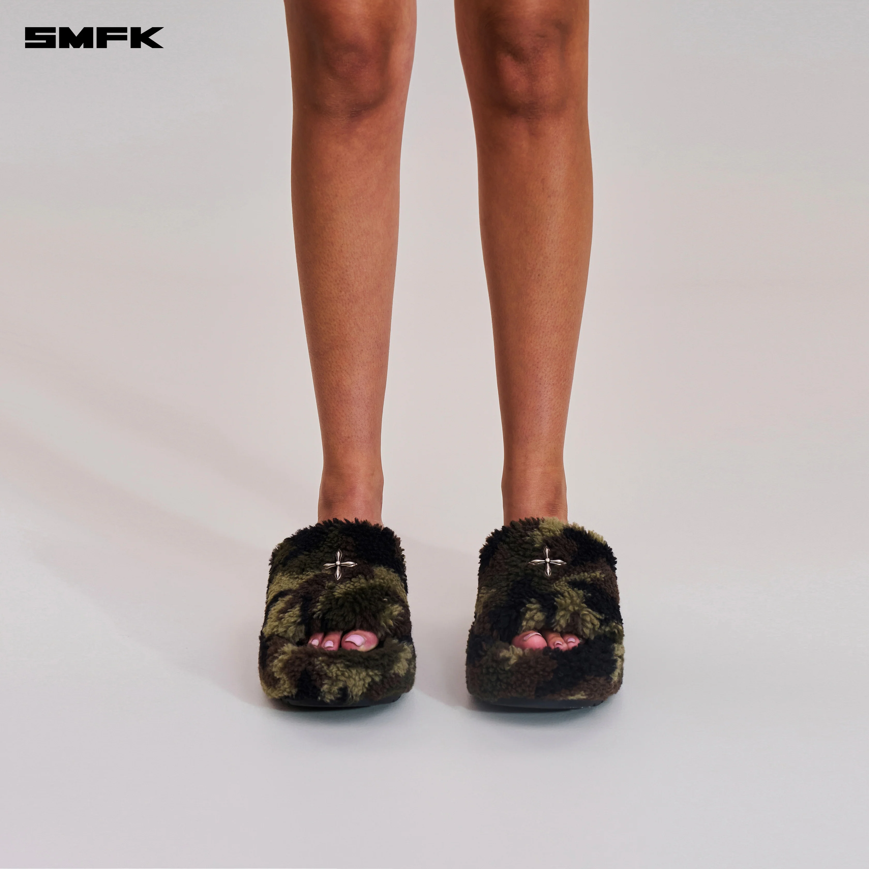 COMPASS MODE WOOL SHEARLING UNITY SLIPPER/HIGH ARMY GREEN CAMOUFLAGE