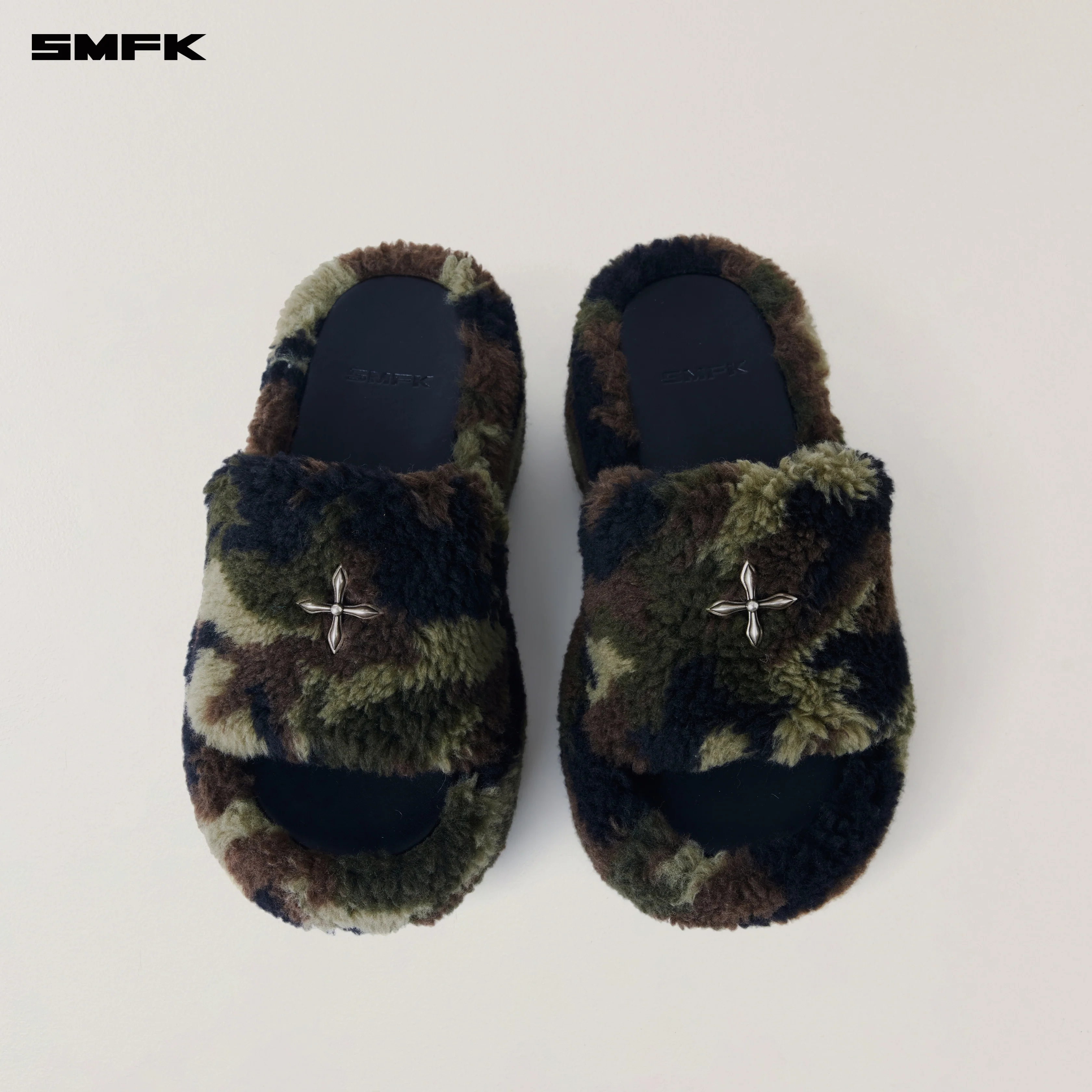 COMPASS MODE WOOL SHEARLING UNITY SLIPPER/HIGH ARMY GREEN CAMOUFLAGE - Image 4