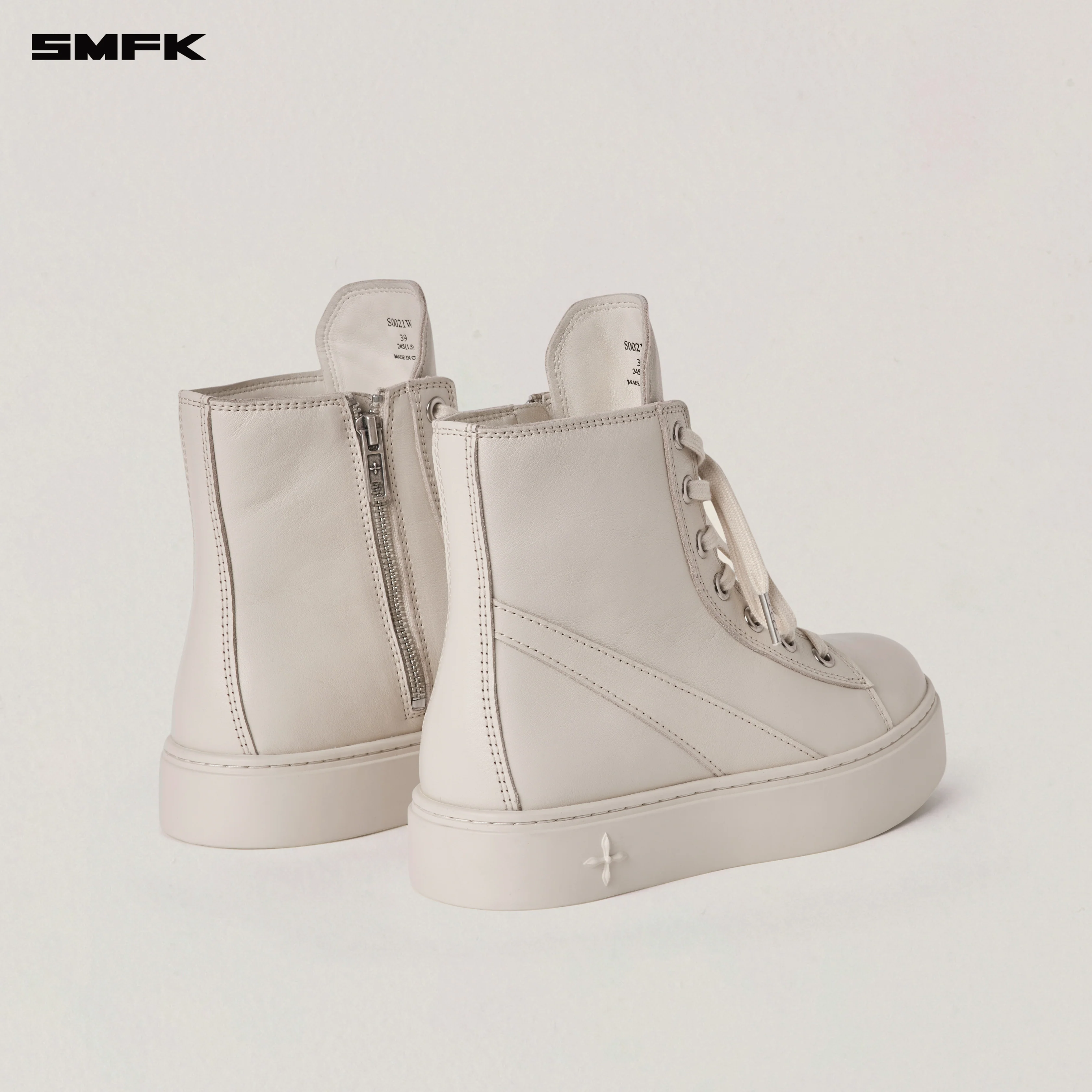 COMPASS ORIGIN LEATHER SNEAKER HIGH SNOW MOUNTAIN WHITE - Image 6