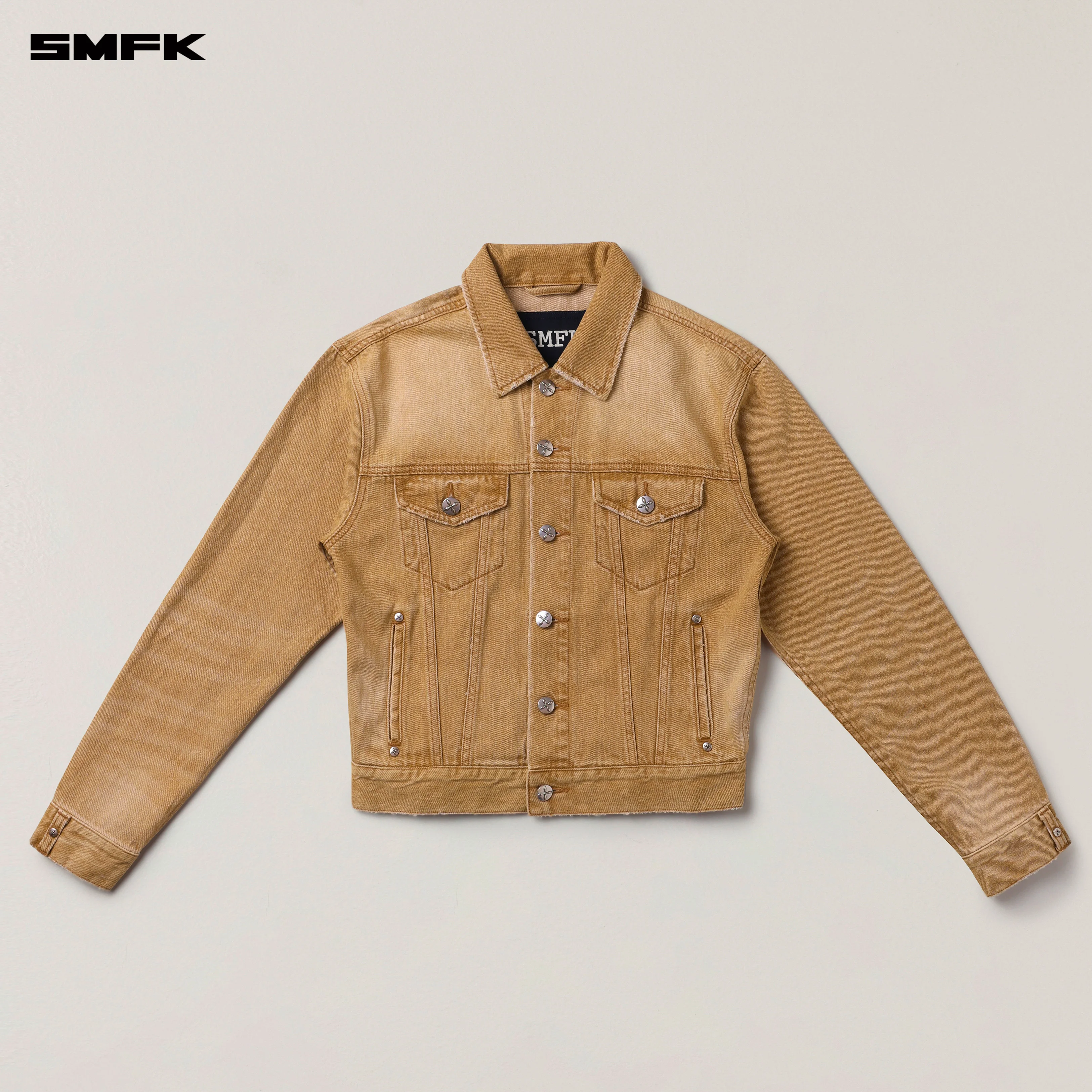 COMPASS PERMANENT SLIM DENIM JACKET GRASSLAND KHAKI - Image 6