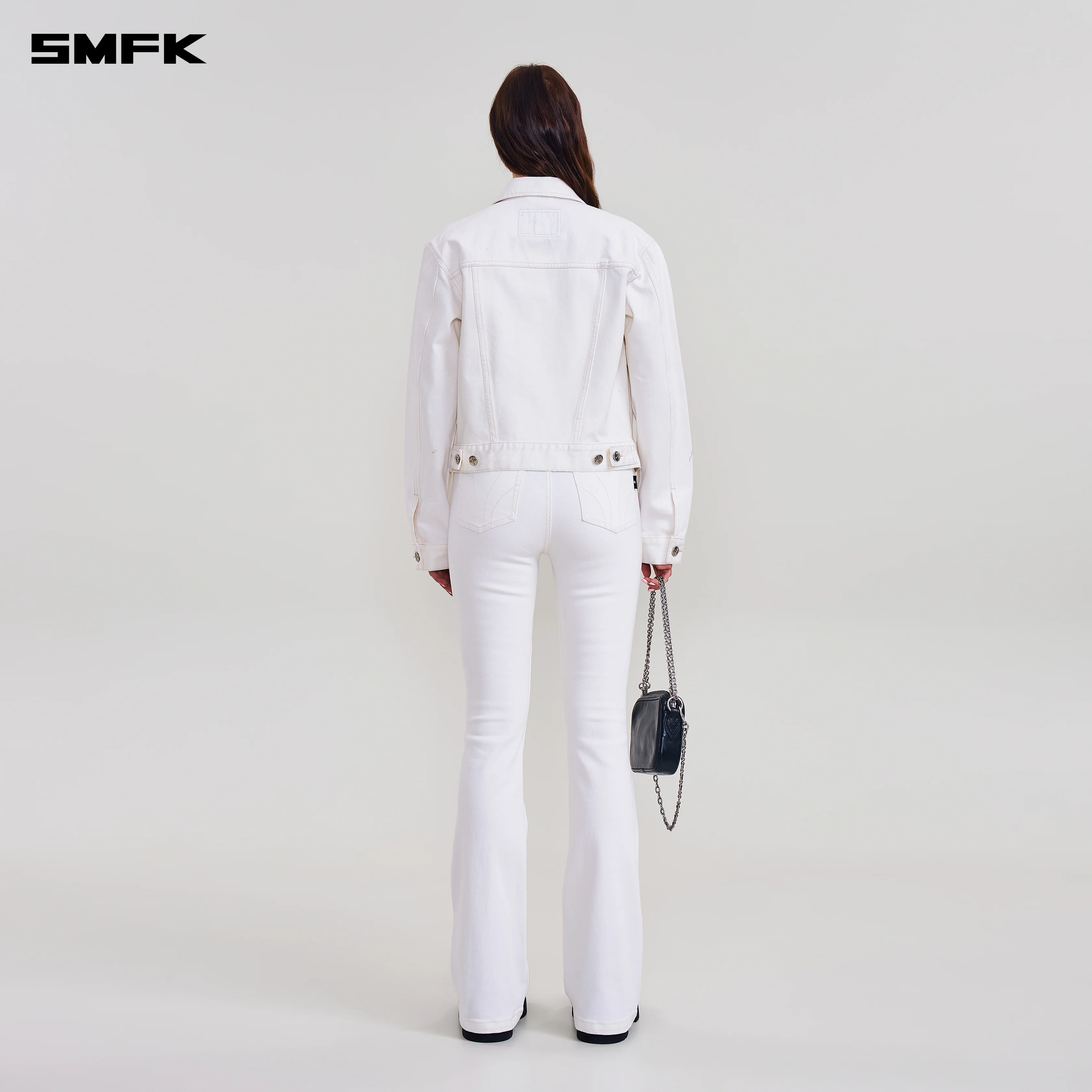 COMPASS PERMANENT SLIM DENIM JACKET SNOW MOUNTAIN WHITE - Image 3