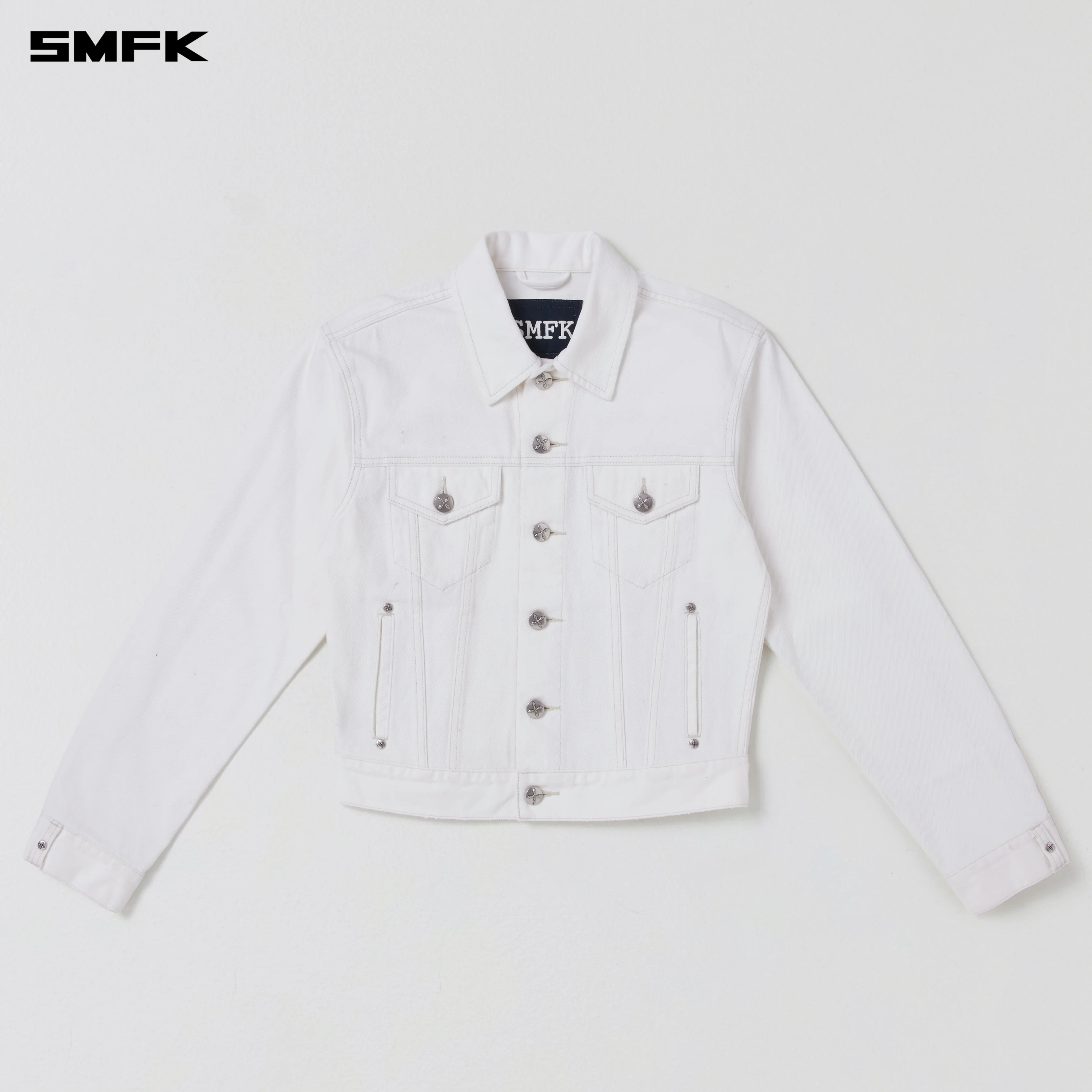 COMPASS PERMANENT SLIM DENIM JACKET SNOW MOUNTAIN WHITE - Image 5