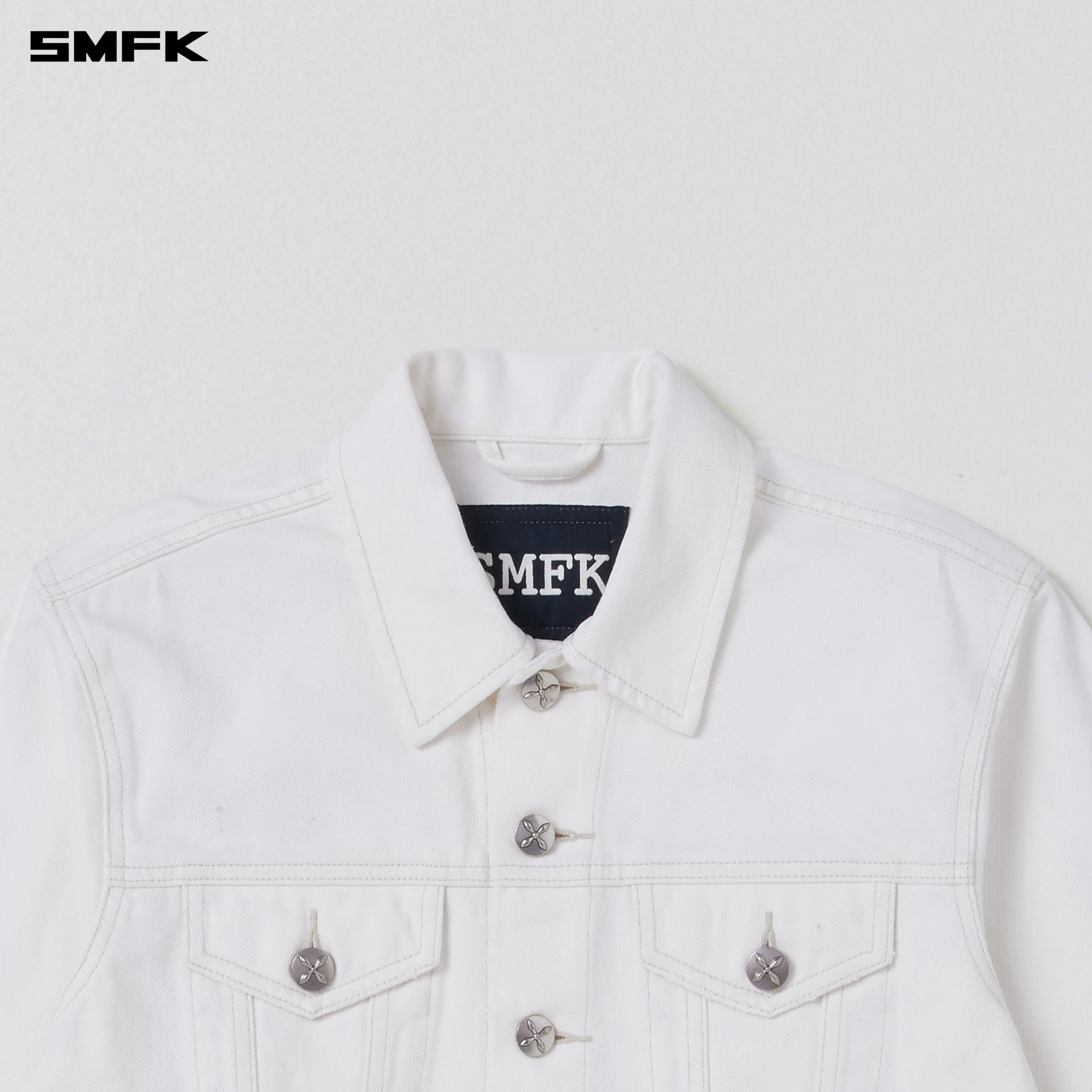 COMPASS PERMANENT SLIM DENIM JACKET SNOW MOUNTAIN WHITE - Image 7