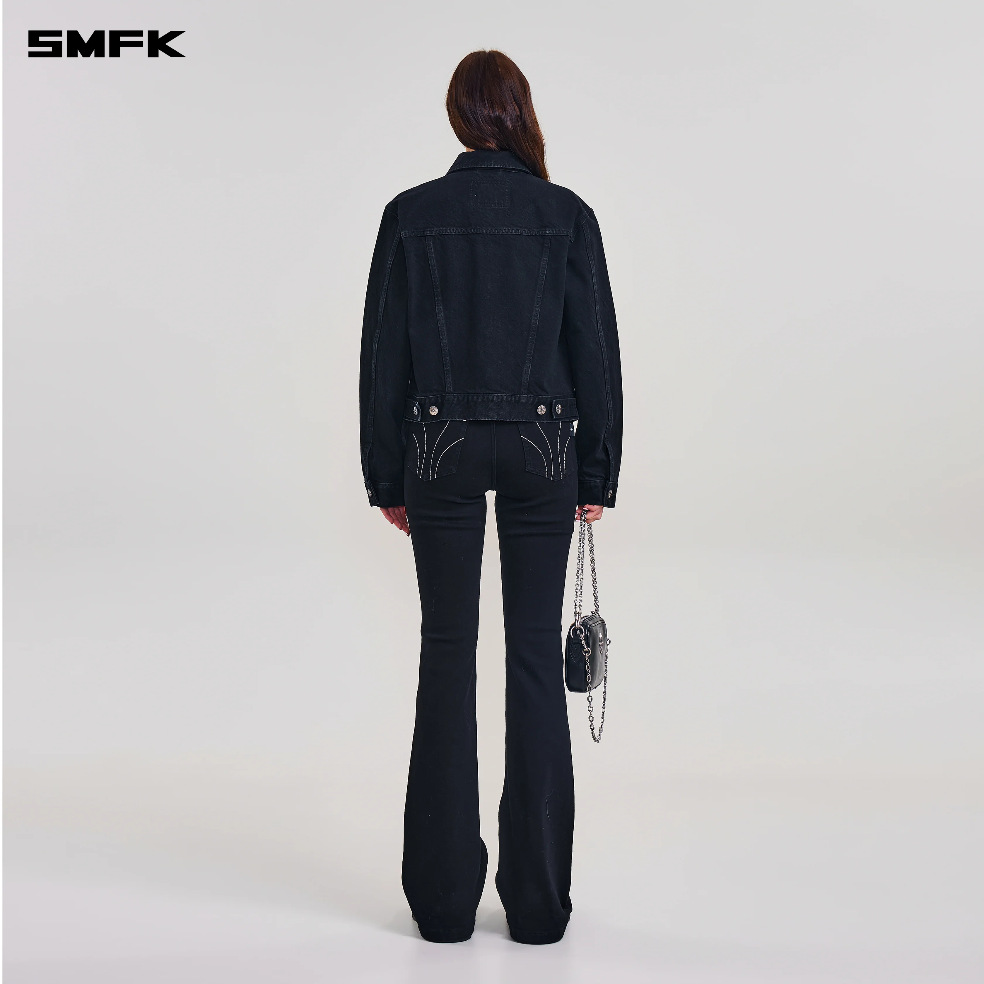COMPASS PERMANENT SLIM DENIM JACKET WILD BLACK - Image 3