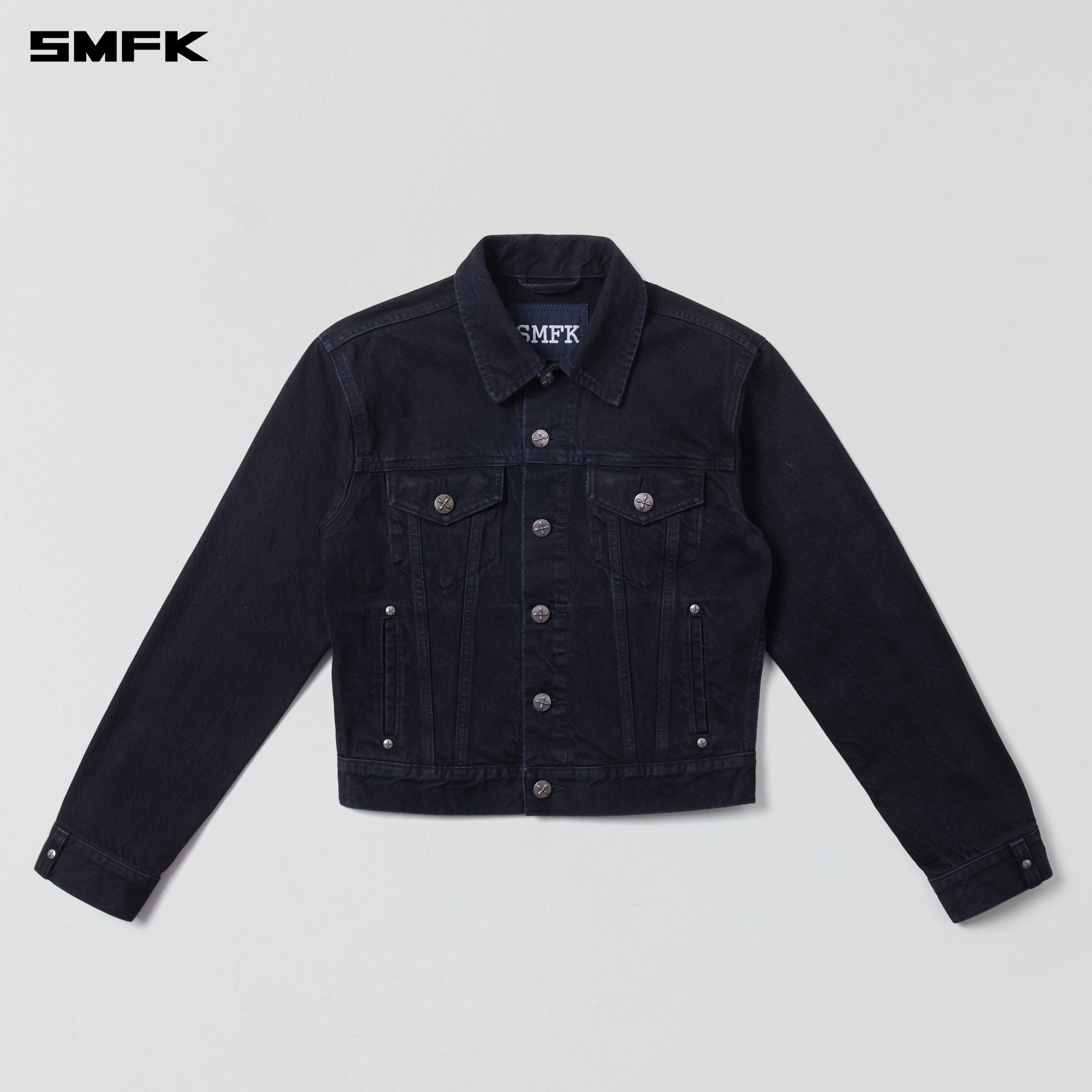 COMPASS PERMANENT SLIM DENIM JACKET WILD BLACK - Image 5