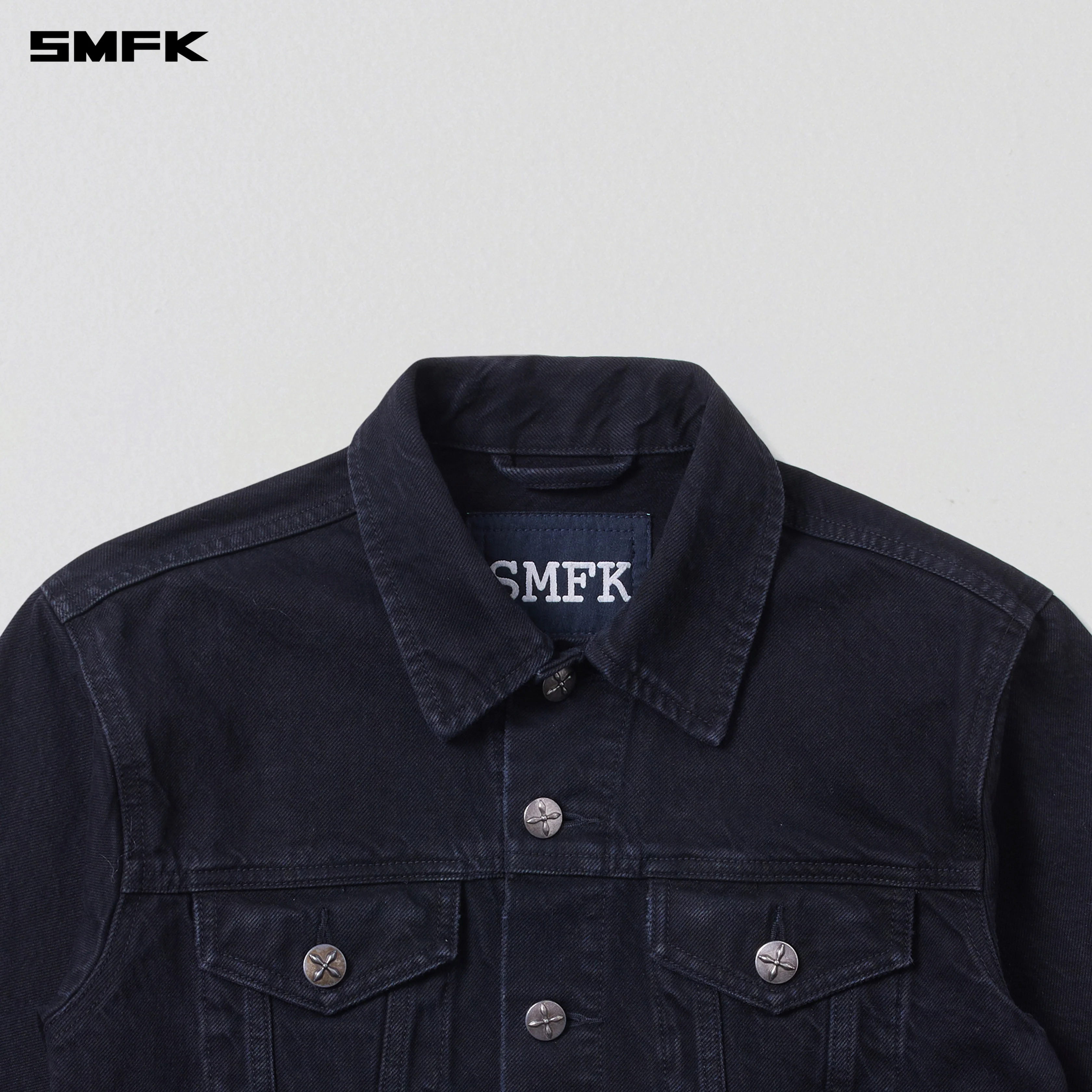 COMPASS PERMANENT SLIM DENIM JACKET WILD BLACK - Image 7