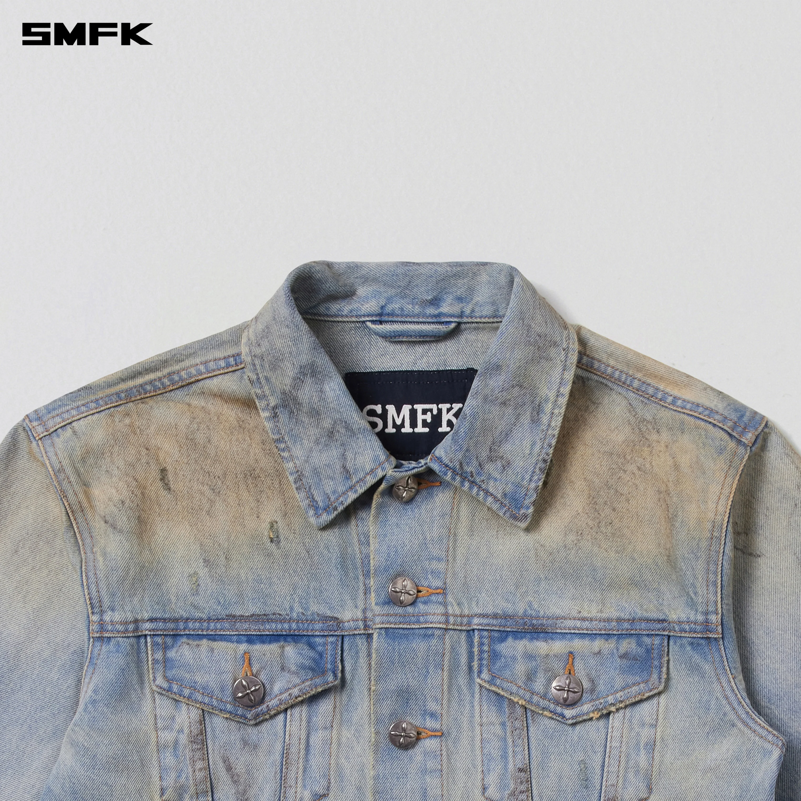 COMPASS PERMANENT WASTELAND SLIM DENIM JACKET LAKE BLUE - Image 7
